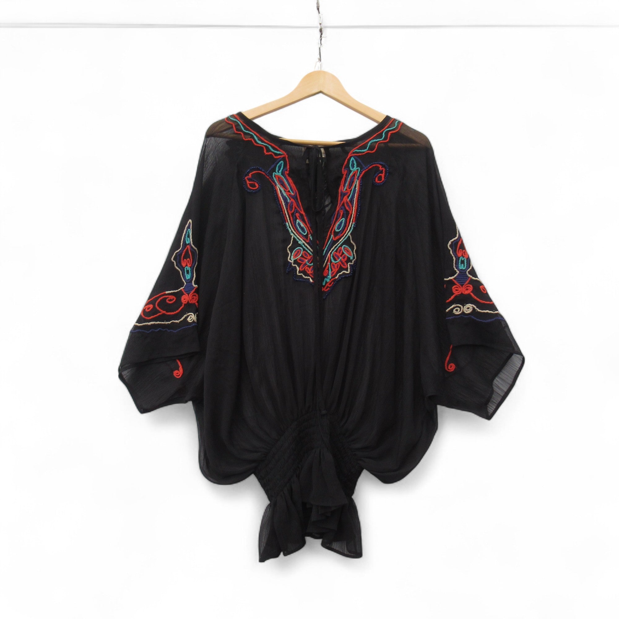 front image for Replay Kimono XS Black Chiffon Womenswear | Pre-loved 