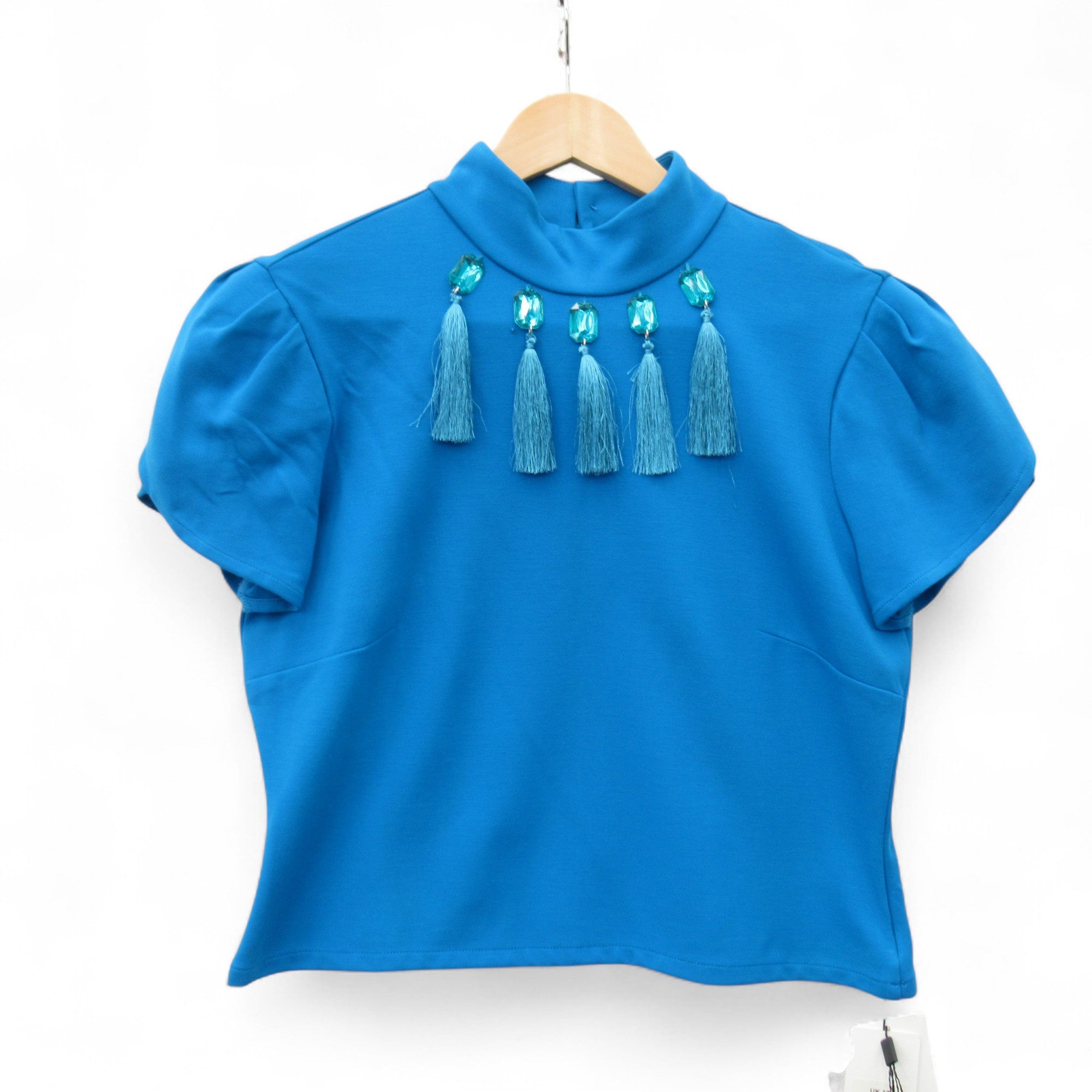 front image for Damsel In A Dress Tassel Top Blue UK 12 Womenswear | Pre-loved