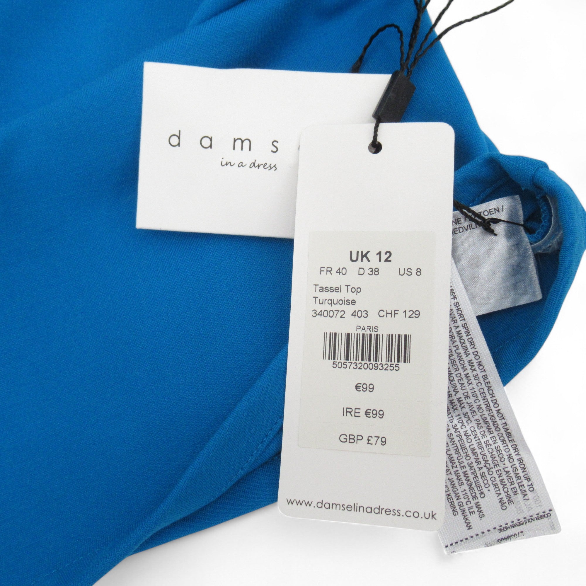 label image for Damsel In A Dress Tassel Top Blue UK 12 Womenswear | Pre-loved