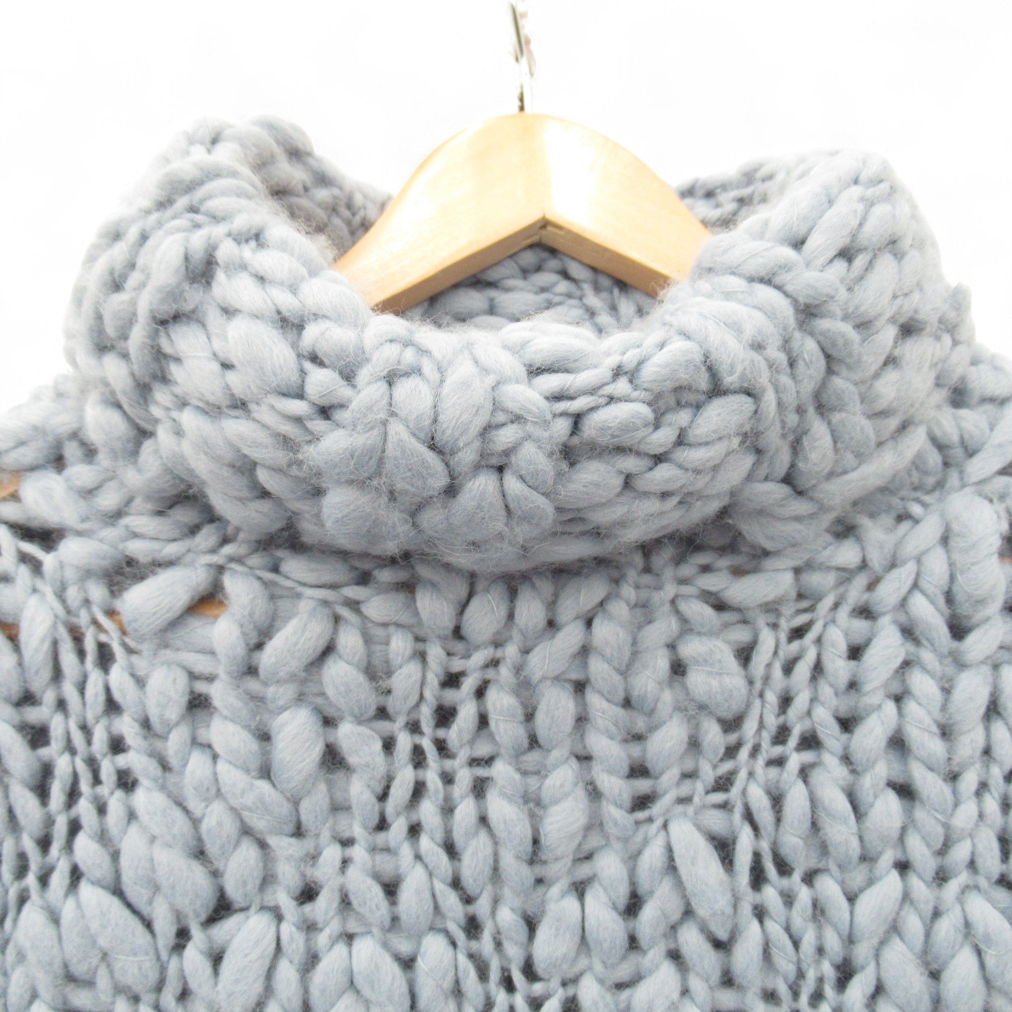 roll neck image for Linea Chunky Knit Roll Neck Jumper Blue UK 12 Womenswear | Pre-loved