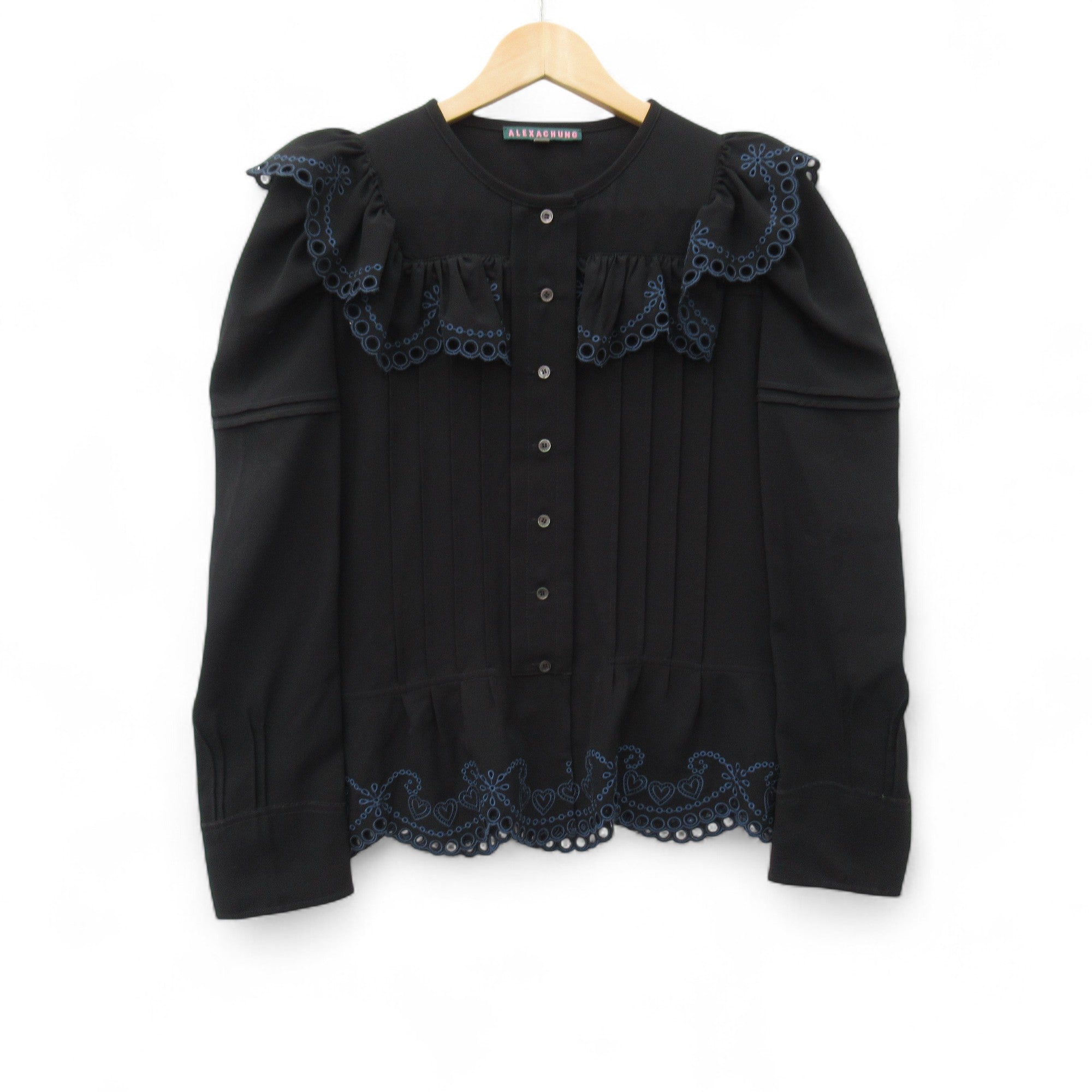 front image for Alexa Chung Shirt Blouse UK 16 Black Womenswear | Pre-loved