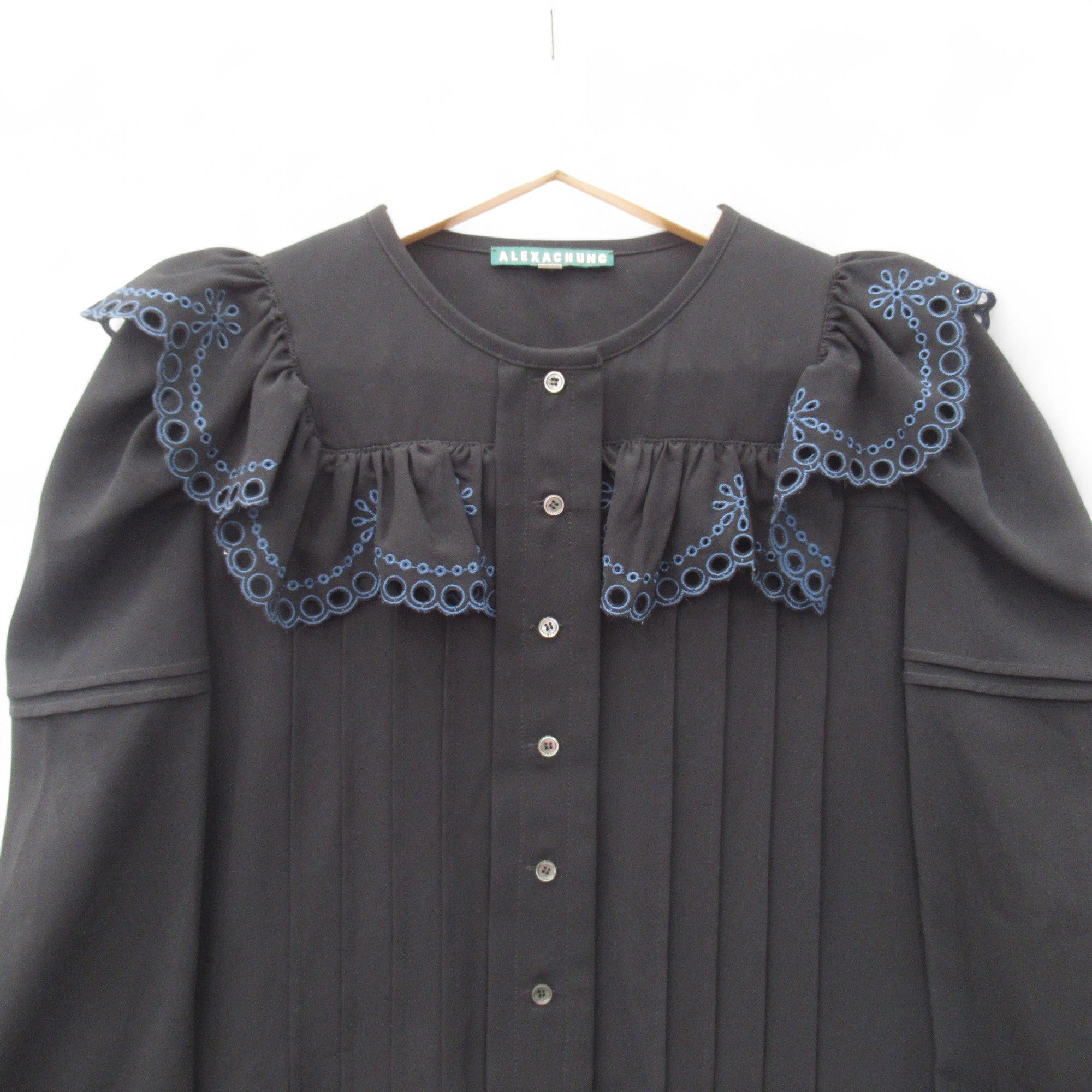 front image for Alexa Chung Shirt Blouse UK 16 Black Womenswear | Pre-loved