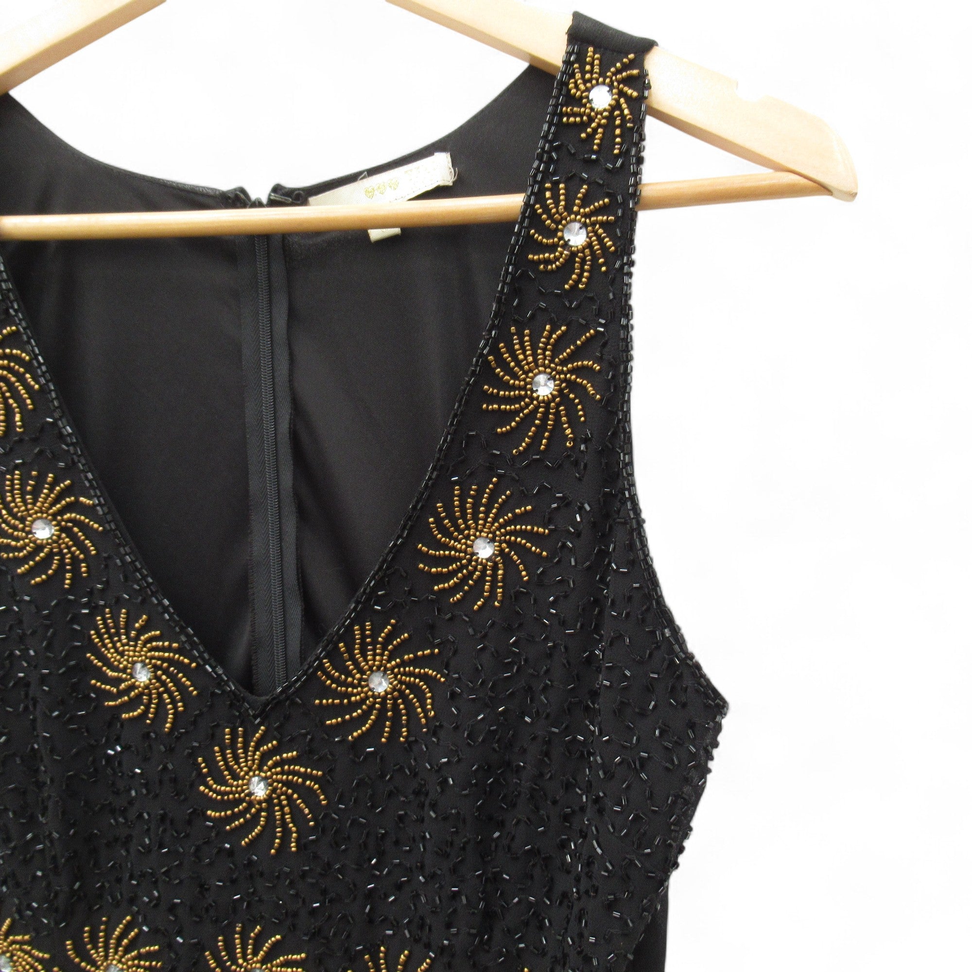 beading image for TFNC London Vintage Dress Black Small Womenswear | Pre-loved