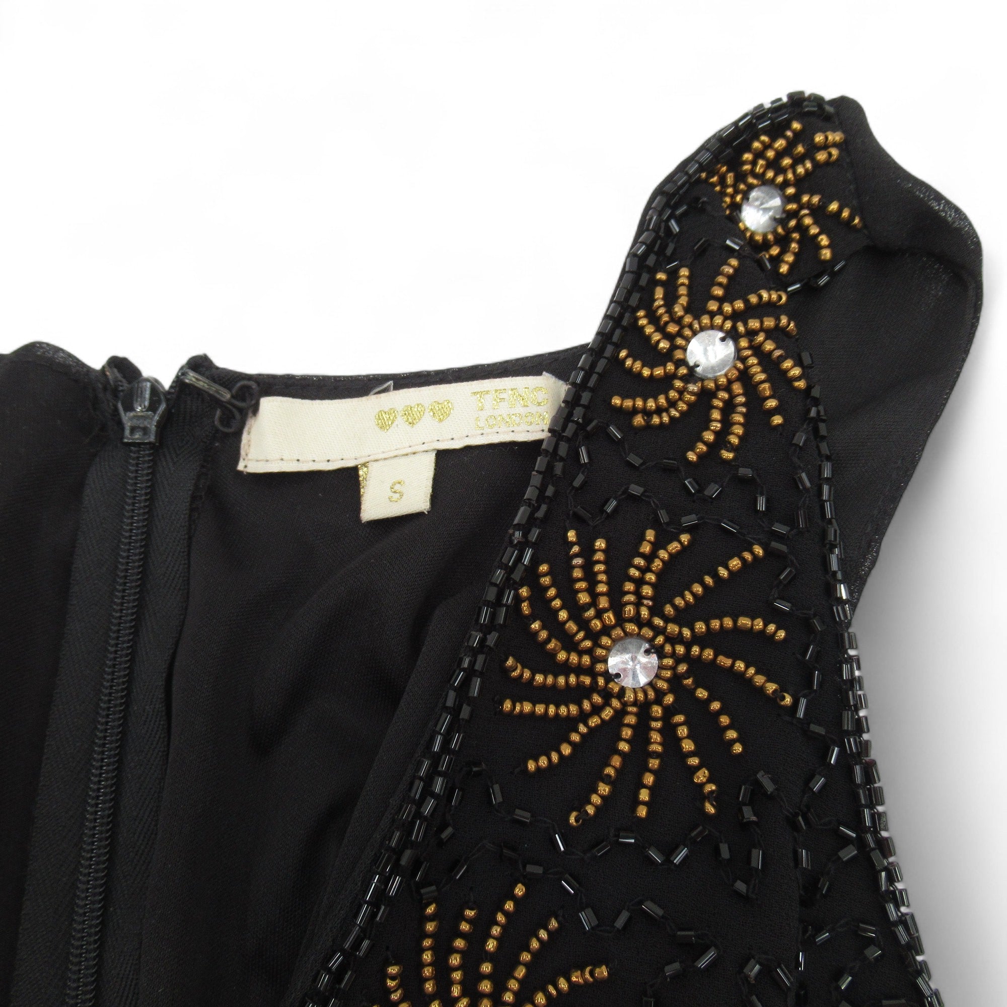 Label image for TFNC London Vintage Dress Black Small Womenswear | Pre-loved