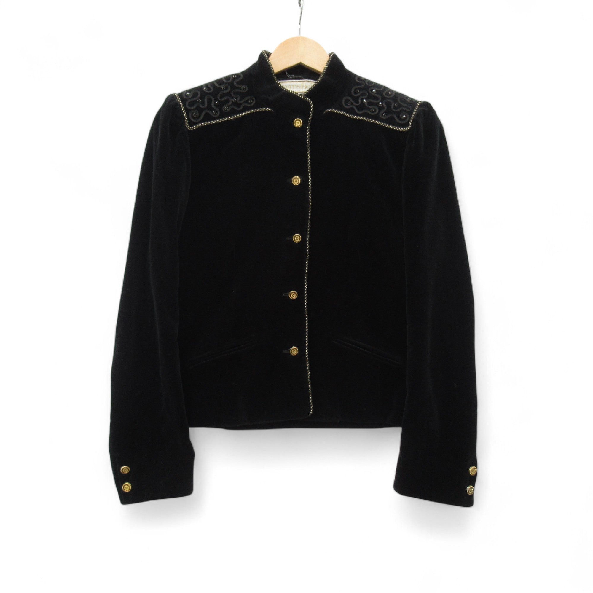 Mansfield Vintage Velvet Jacket Black UK 12 Womenswear Pre-loved