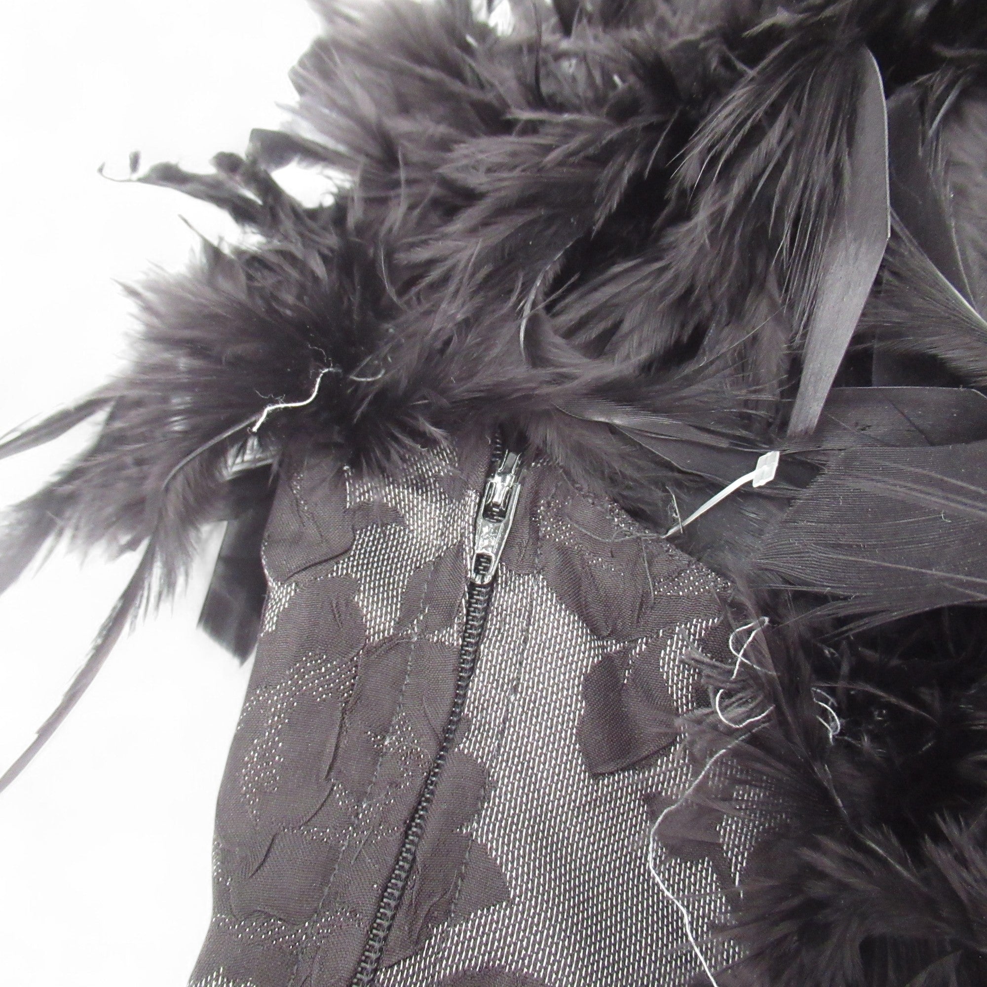 fasten image for Feather Trim Vintage Dress Small Black Womenswear | Pre-loved