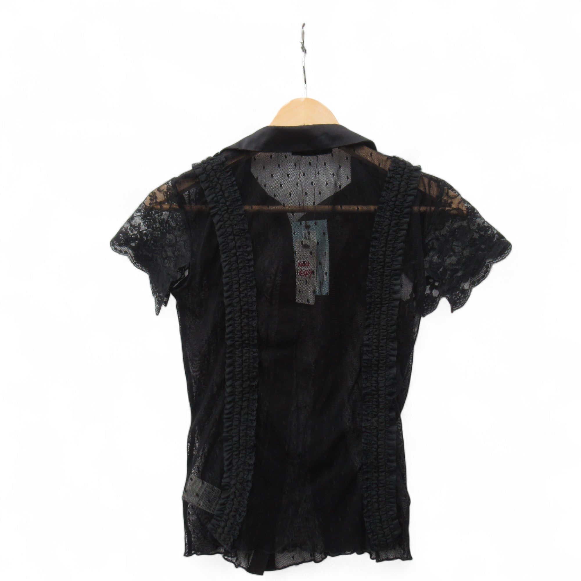 back image for Guess By Marciano Shirt Black Small Sheer Lace Womenswear | Pre-loved 