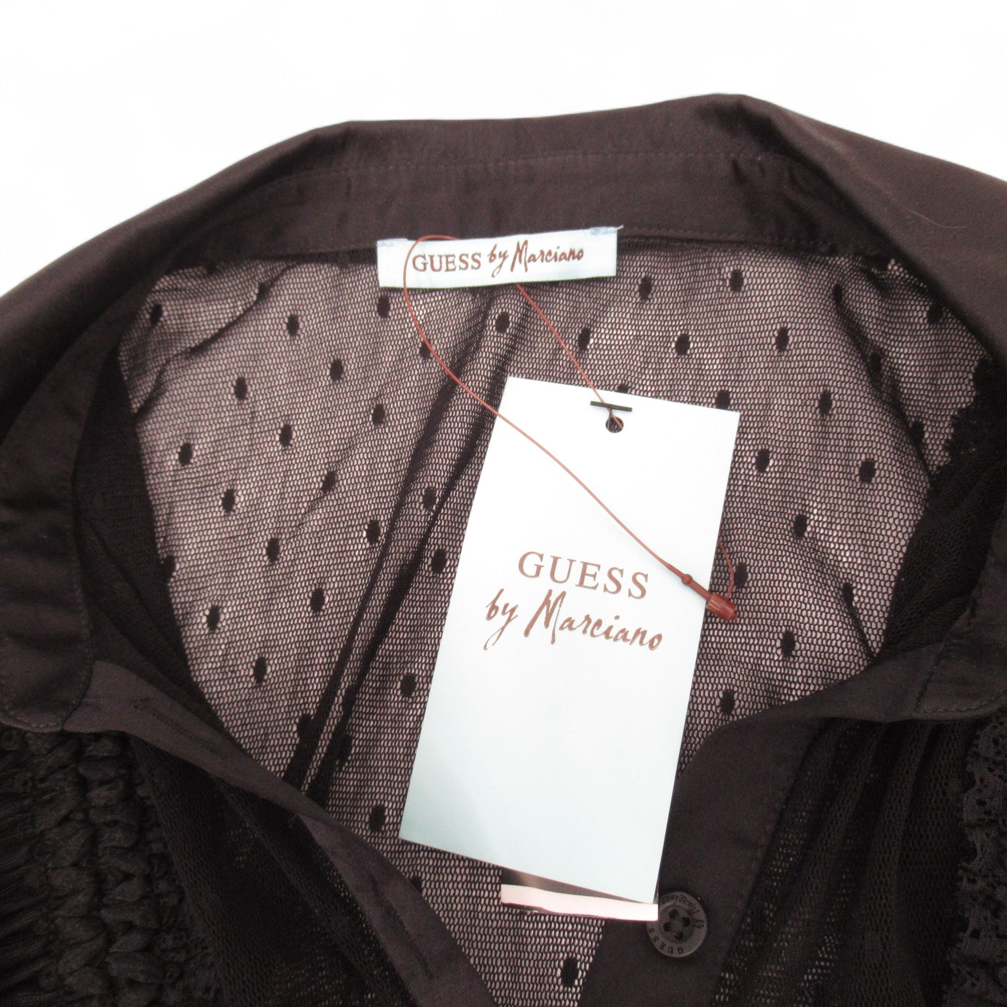 label image for Guess By Marciano Shirt Black Small Sheer Lace Womenswear | Pre-loved 