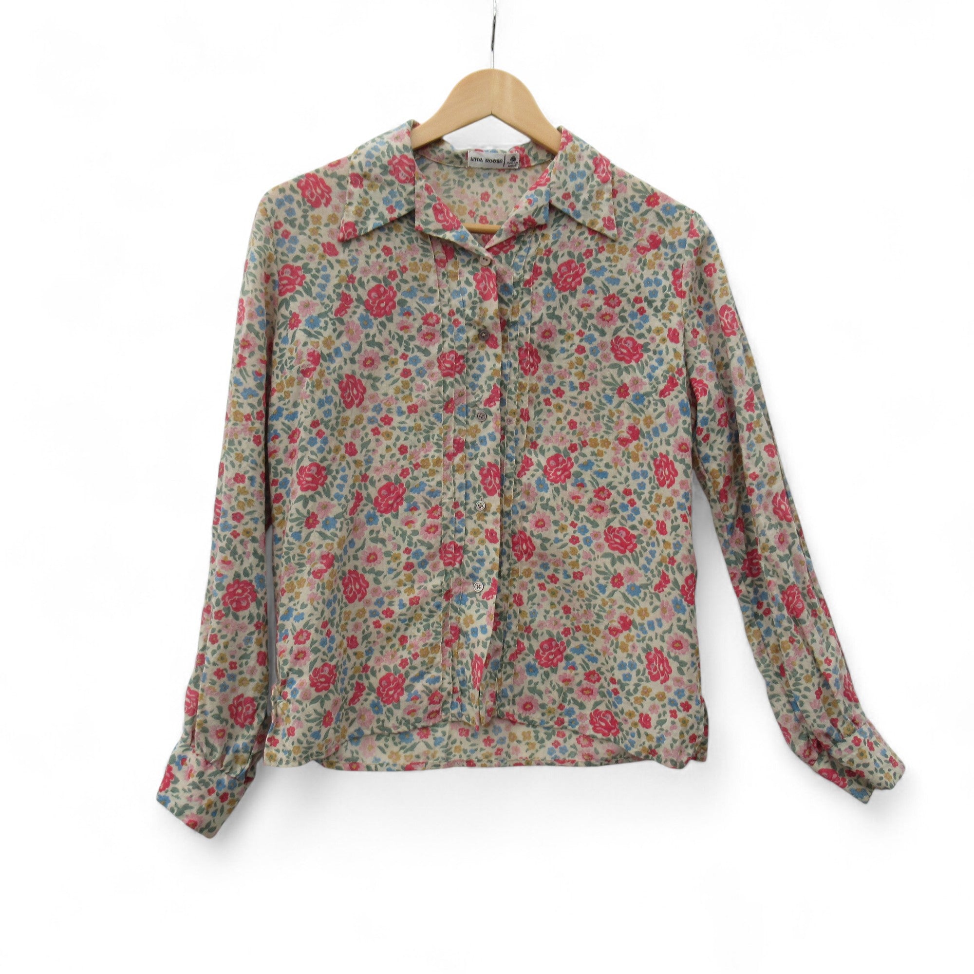 front image for Anna Rose Vintage Shirt Floral UK 14 Multicoloured Womenswear | Pre-loved