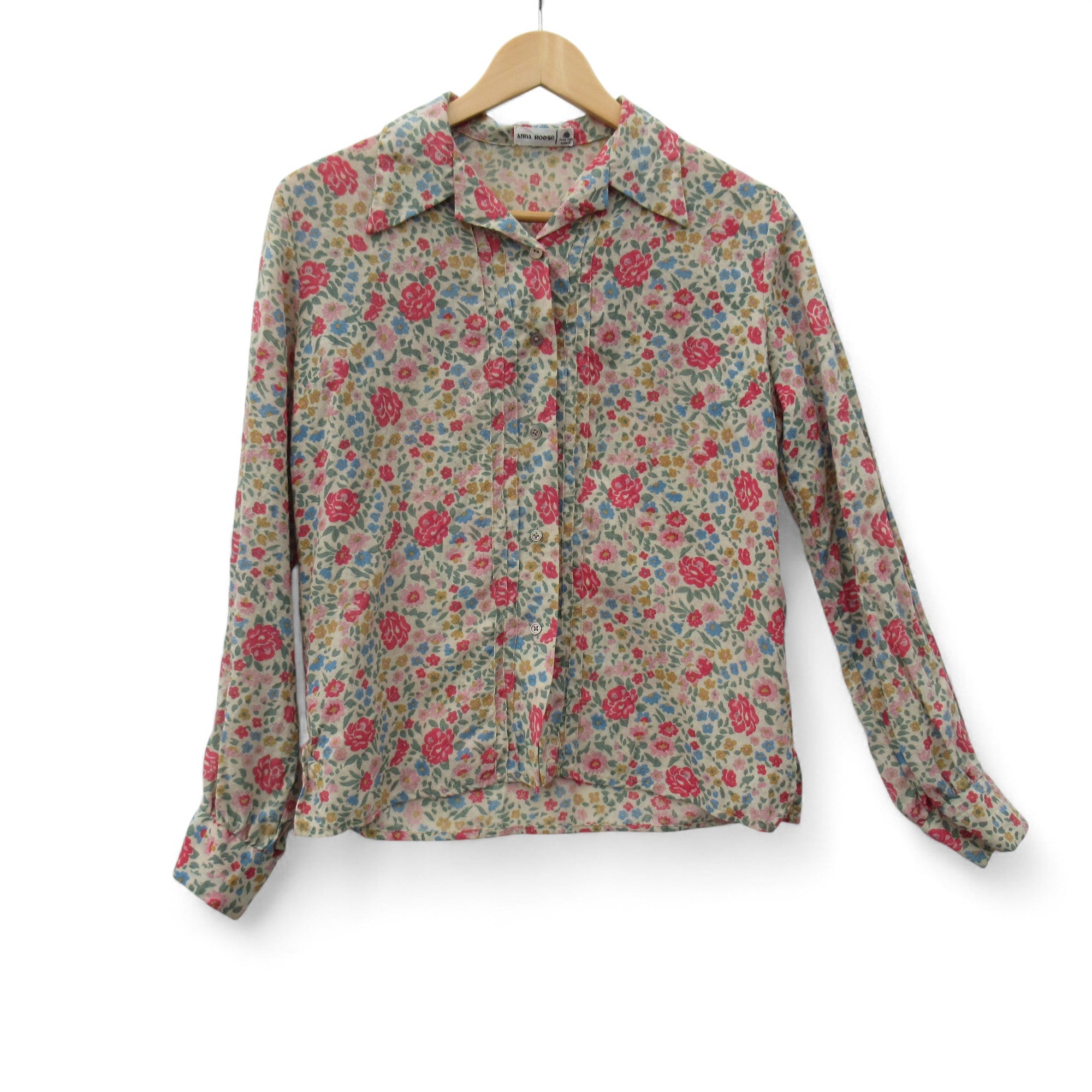 front image for Anna Rose Vintage Shirt Floral UK 14 Multicoloured Womenswear | Pre-loved