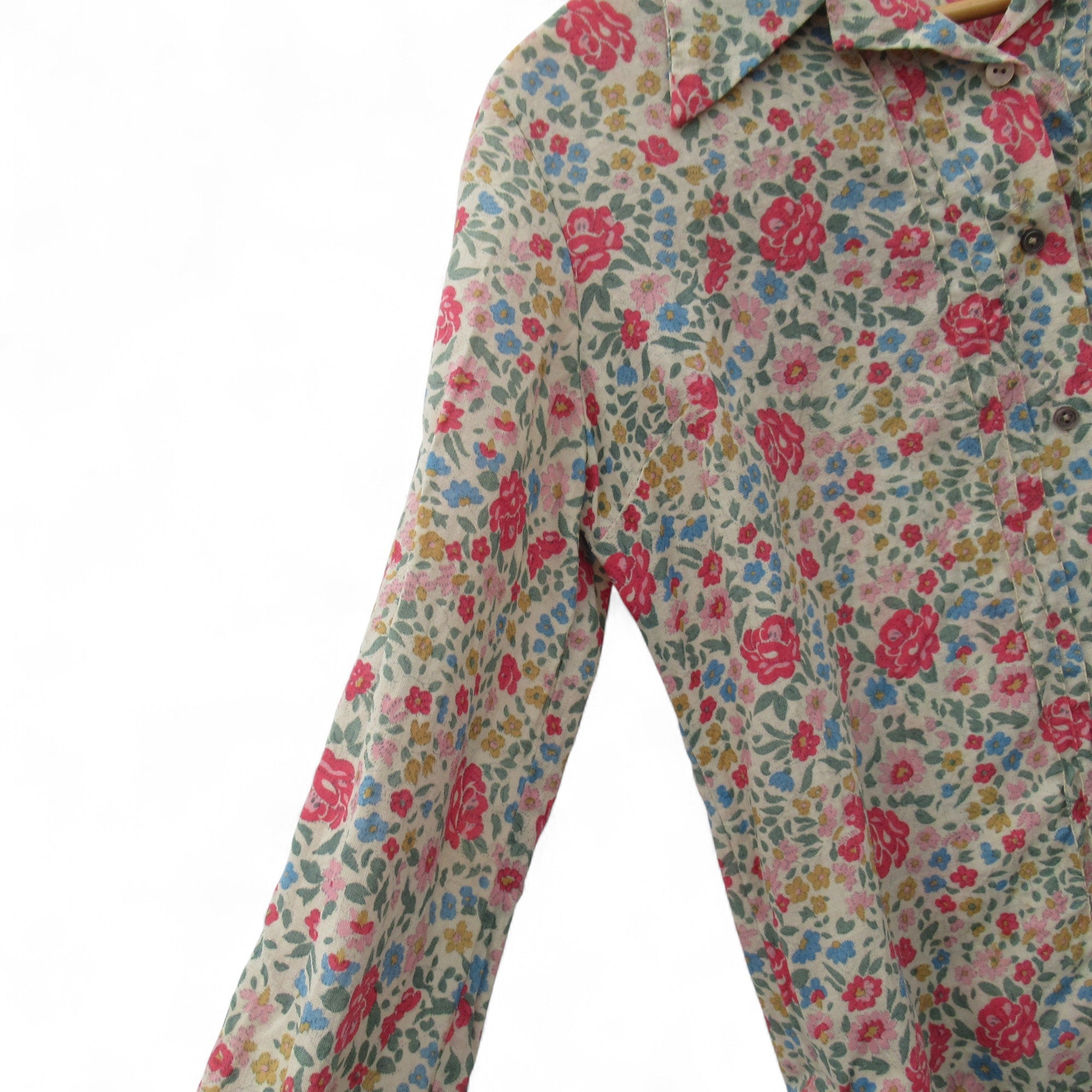 sleeve image for Anna Rose Vintage Shirt Floral UK 14 Multicoloured Womenswear | Pre-loved