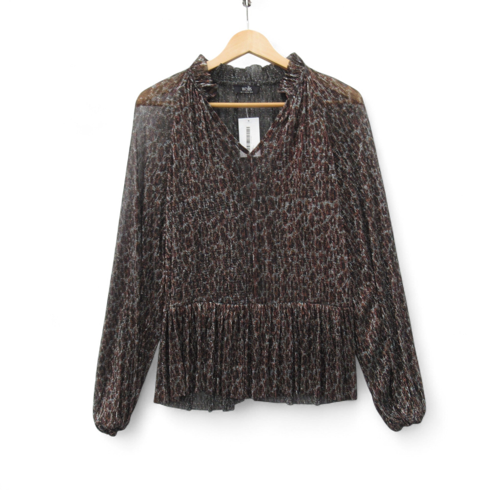 Wallis Metallic Boho Top UK 8 Bronze Womenswear | Pre-loved