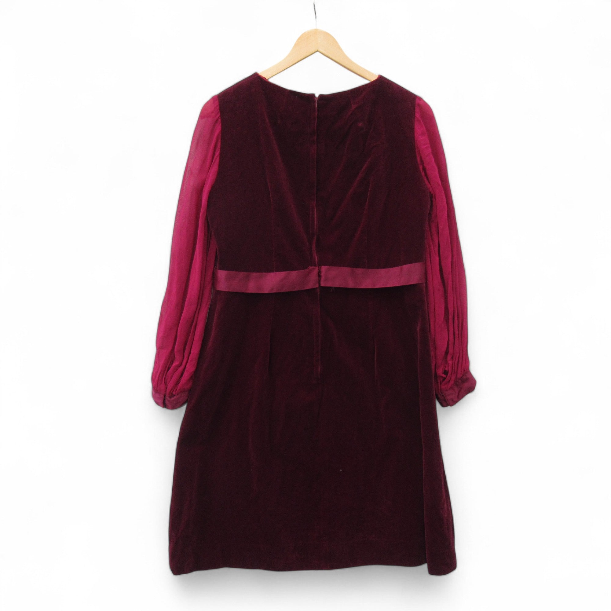 back image for Eastex Vintage Velvet Dress UK 12 Burgundy Womenswear | Pre-loved 