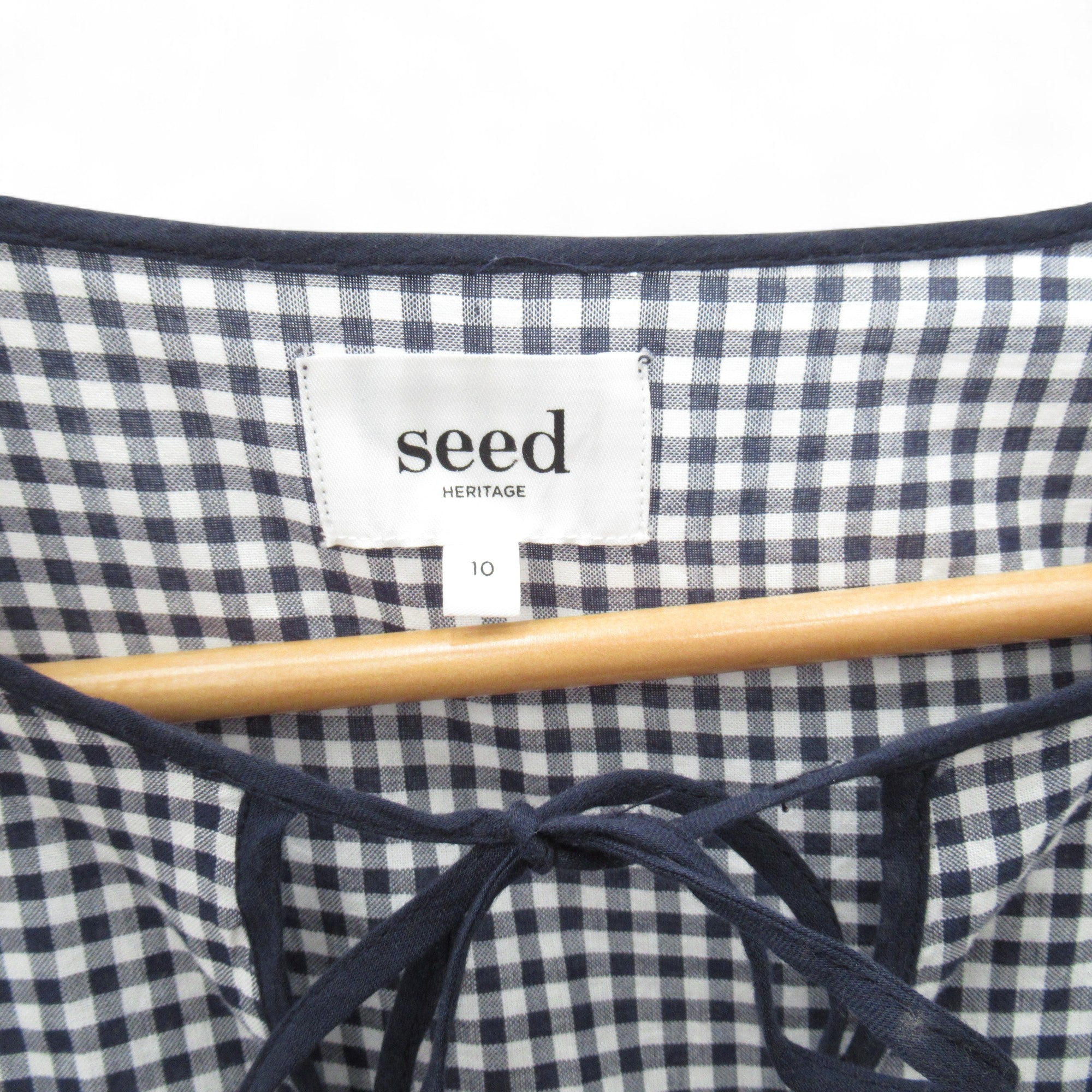 label image for Seed Heritage Gingham Dress UK 10 Navy White Womenswear | Pre-loved