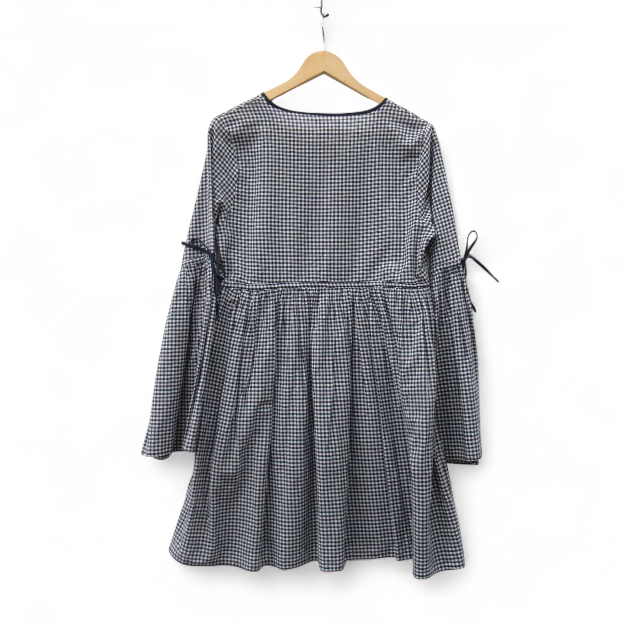back image for Seed Heritage Gingham Dress UK 10 Navy White Womenswear | Pre-loved
