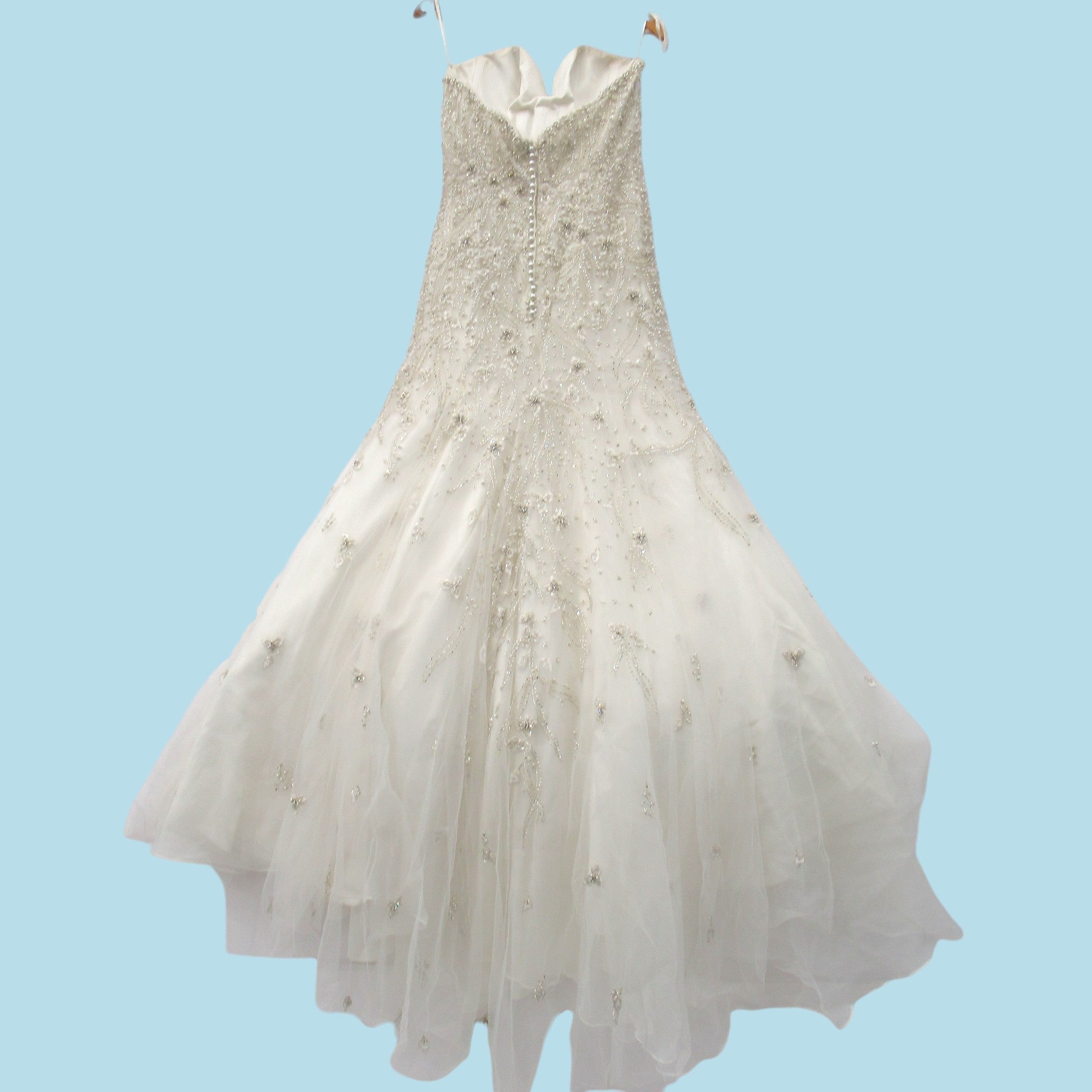 back image for Wedding Dress Ivory UK 10 Diamante Beaded Womenswear | Pre-loved