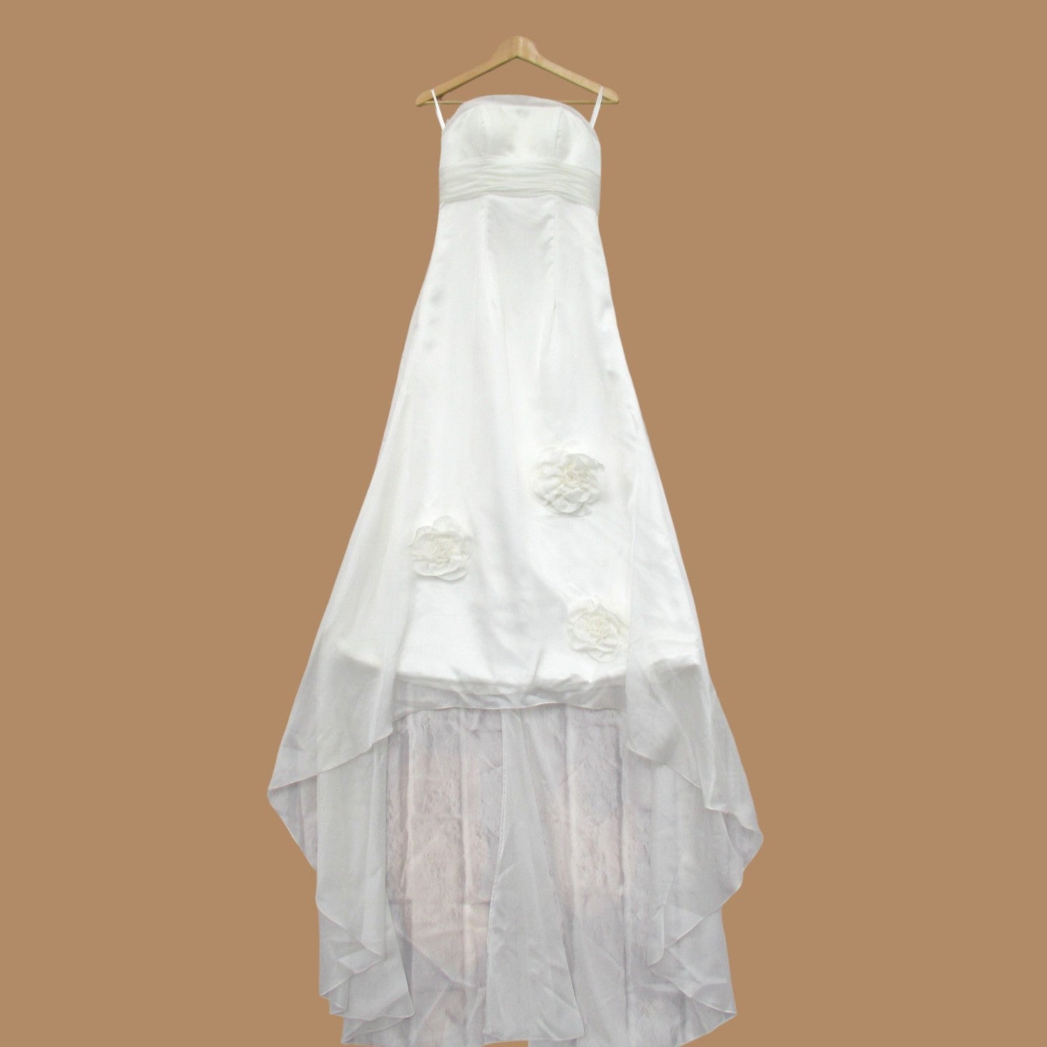 front image for Wedding Dress Ivory 10-12 Petite Chiffon Womenswear | Pre-loved