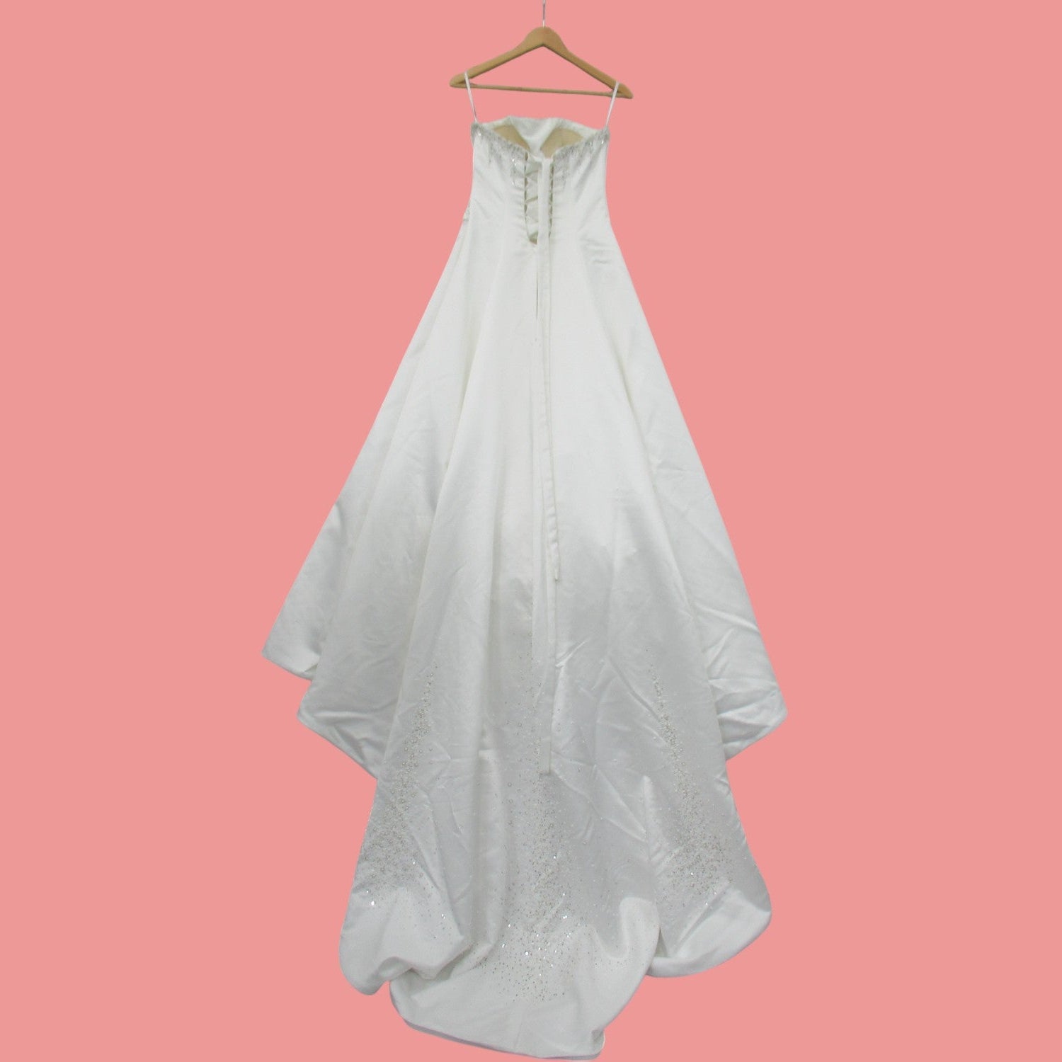 back image for Mori Lee Wedding Dress White Satin UK 12 Womenswear |Pre-loved