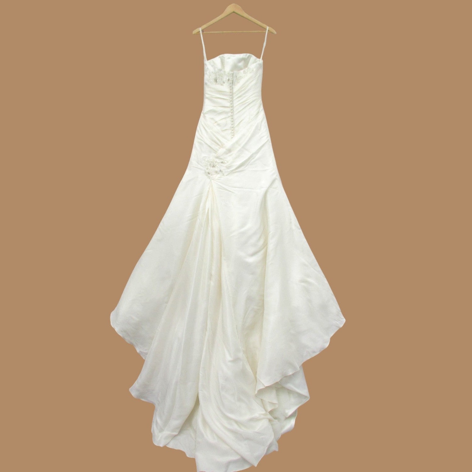 back image for Wedding Dress Ivory Satin Small Womenswear | Pre-loved