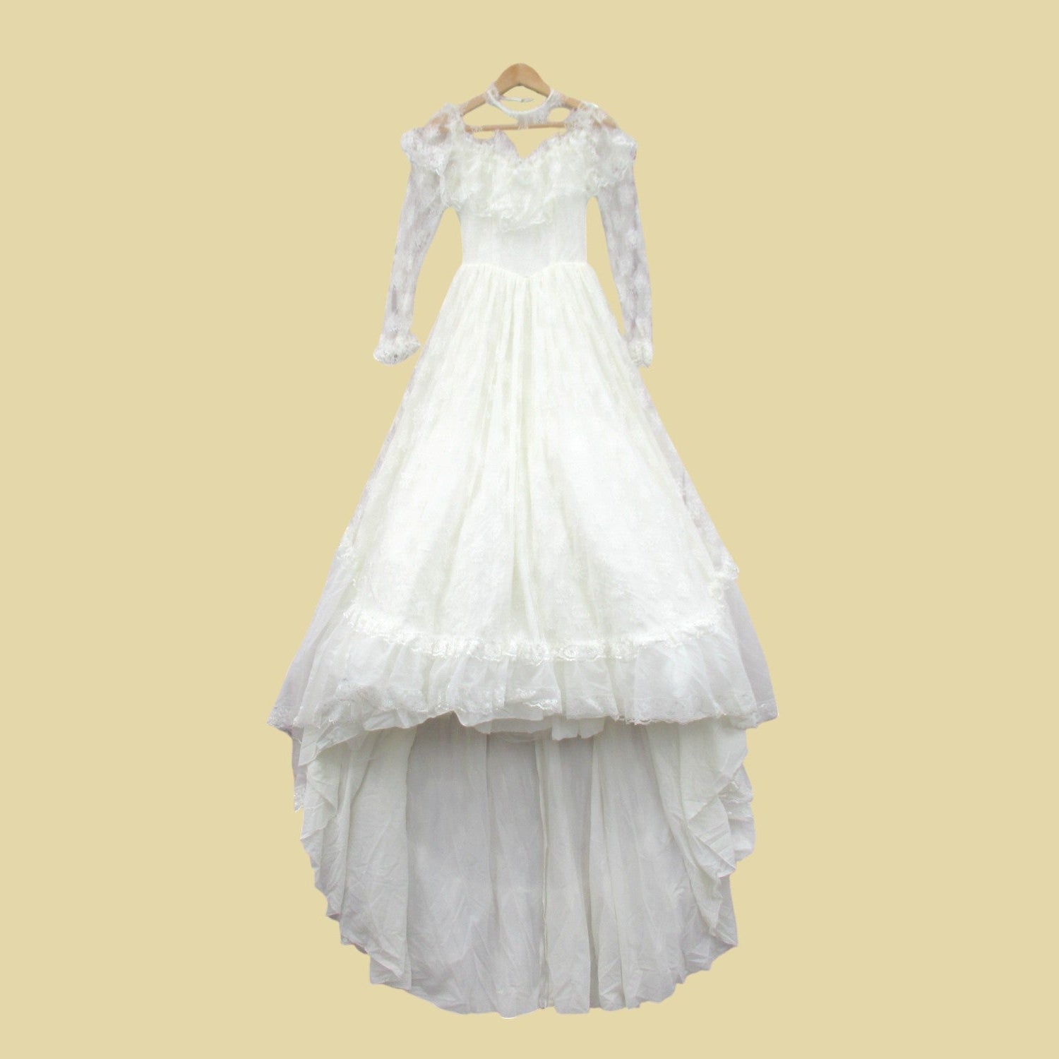 front image for Berkertex Vintage Wedding Dress Off White Lace UK 10 Womenswear | Pre-loved