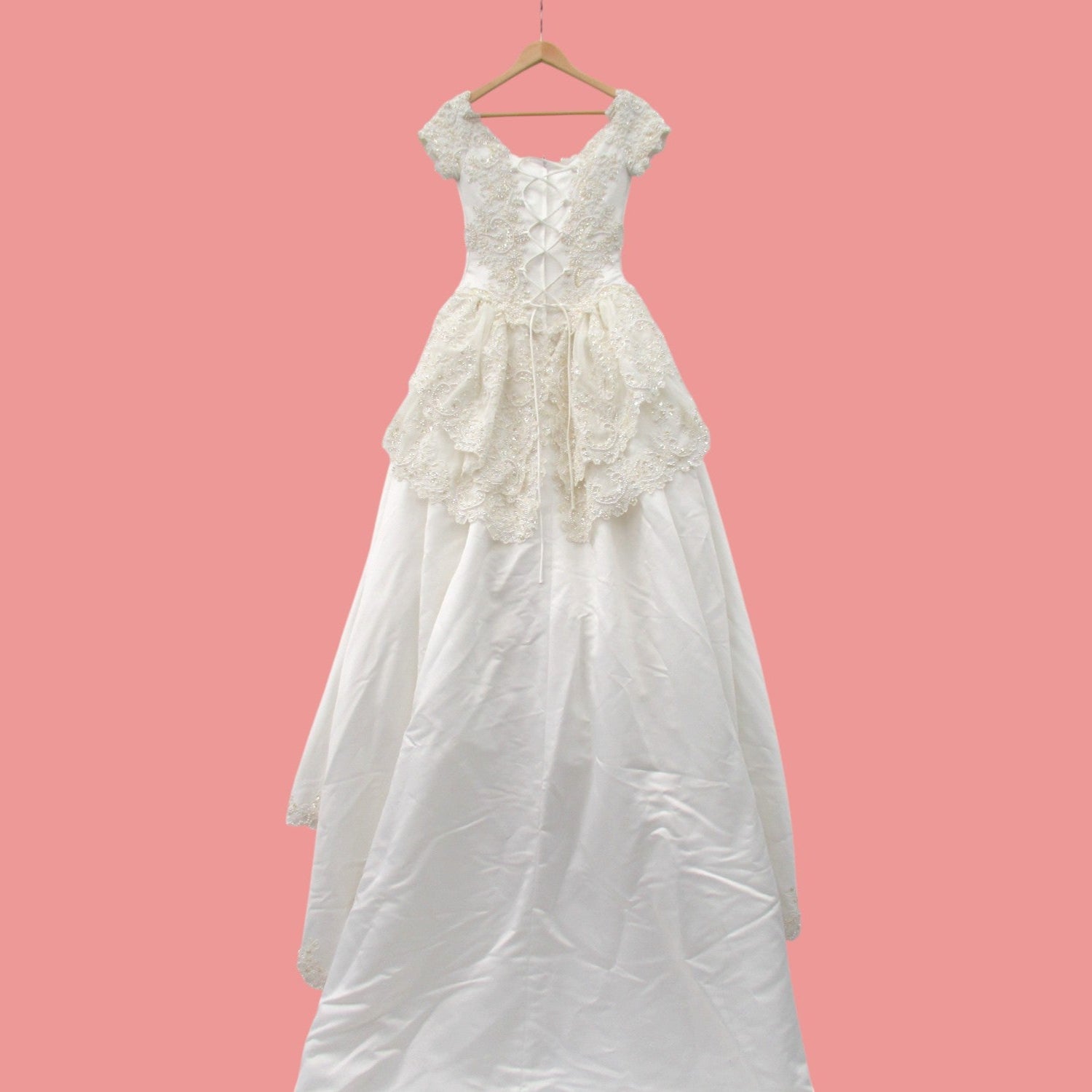 back image for Forever Yours Wedding Dress UK 10 Ivory Vintage Womenswear | Pre-loved