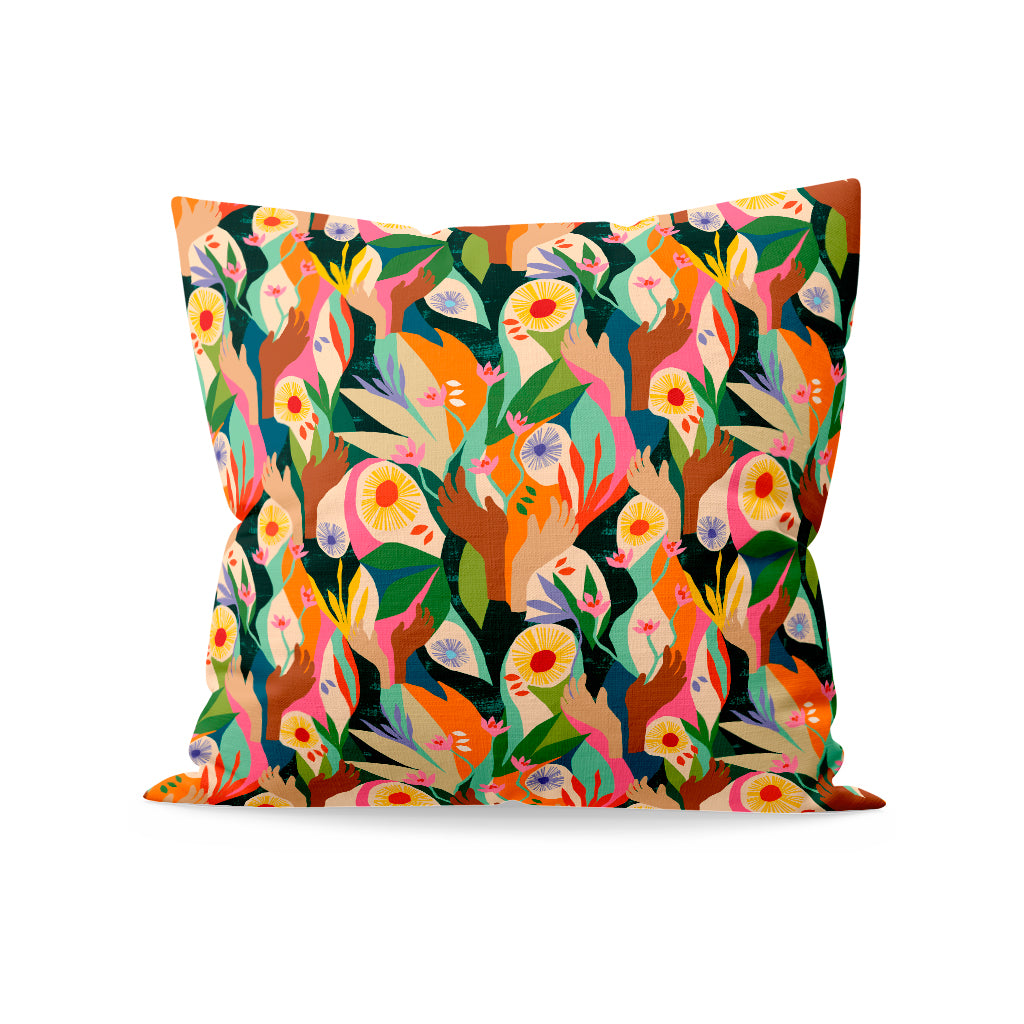 Exclusive Cushion Cover designed by artist Lily Windsor Walker on a white background