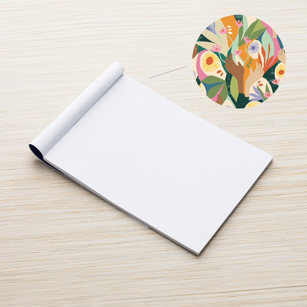 Image of plain white pages of Exclusive A5 Notepad designed by artist Lily Windsor Walker