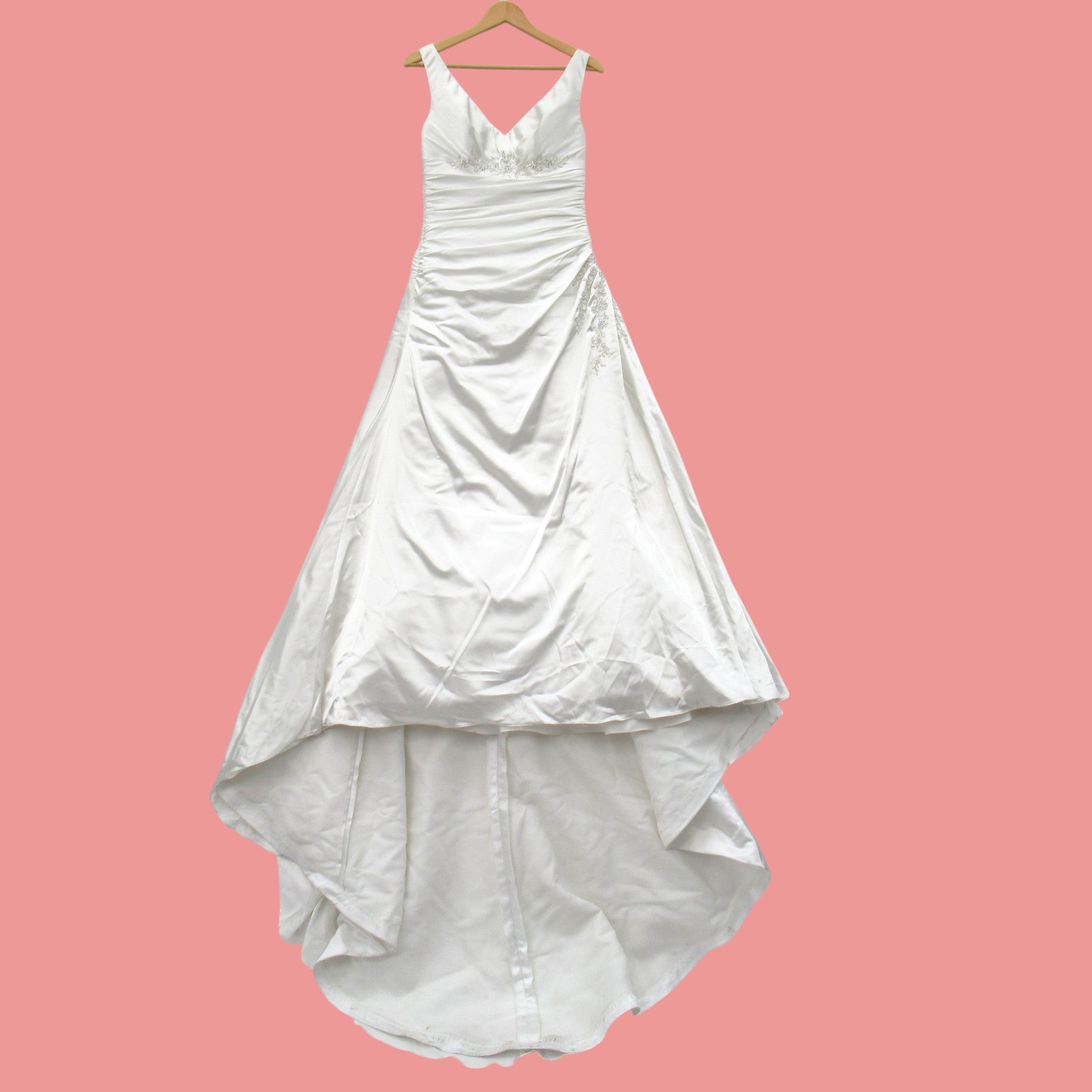 Front image for Maggie Sottero Wedding Dress White Satin UK 10 Womenswear | Pre-loved