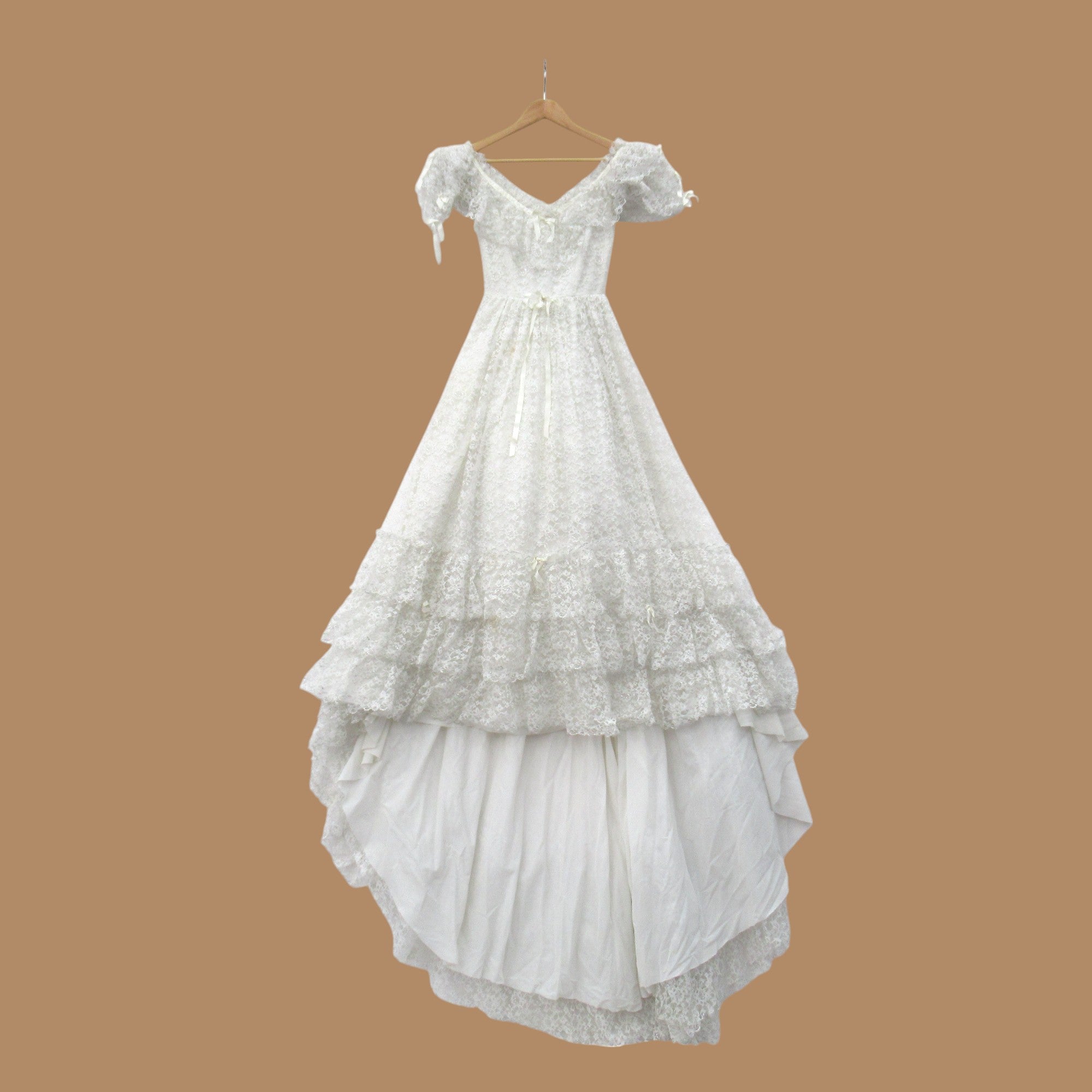 front image for Berkertex Vintage Wedding Dress Small White Silver Womenswear | Pre-loved