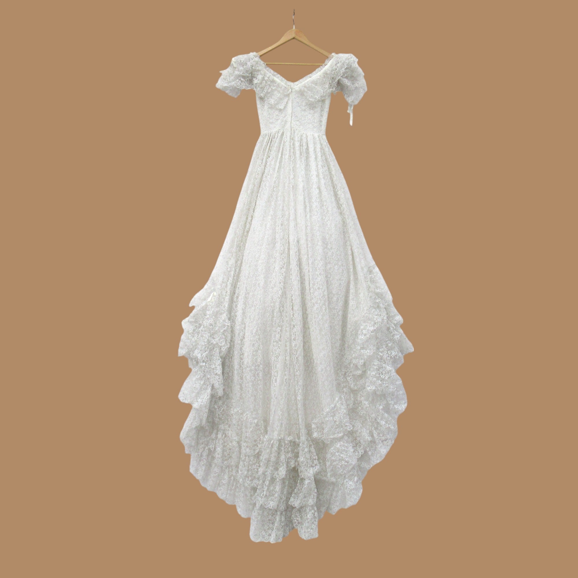 back image for Berkertex Vintage Wedding Dress Small White Silver Womenswear | Pre-loved