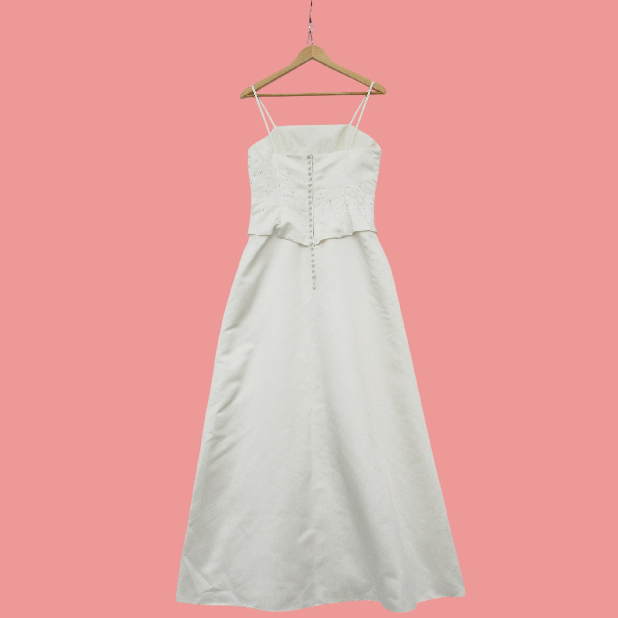 back image for Wedding Dress Ivory Small Flower Pearl Womenswear | Pre-loved
