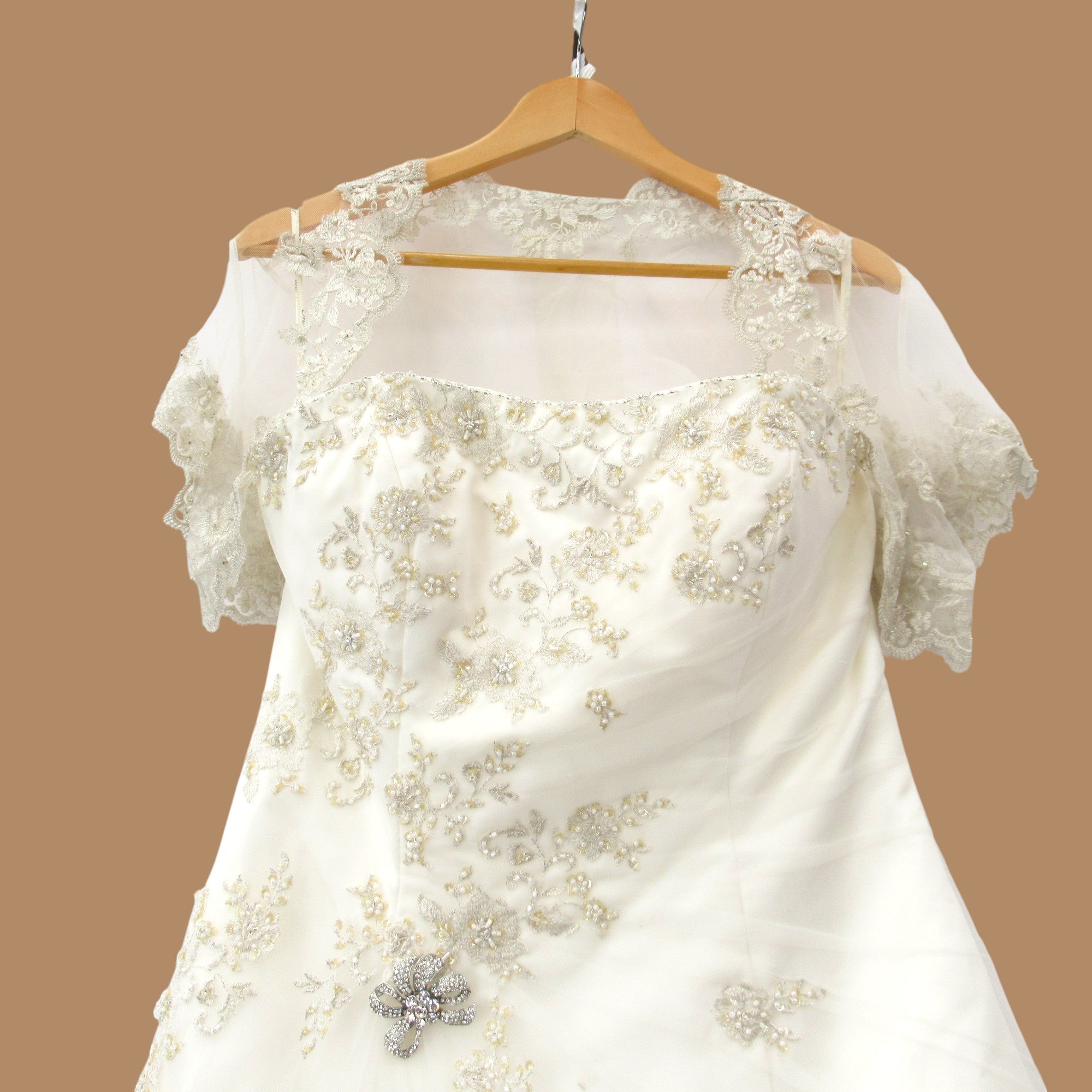 top image for Mark Lesley Wedding Dress Ivory UK 16 Womenswear | Pre-loved