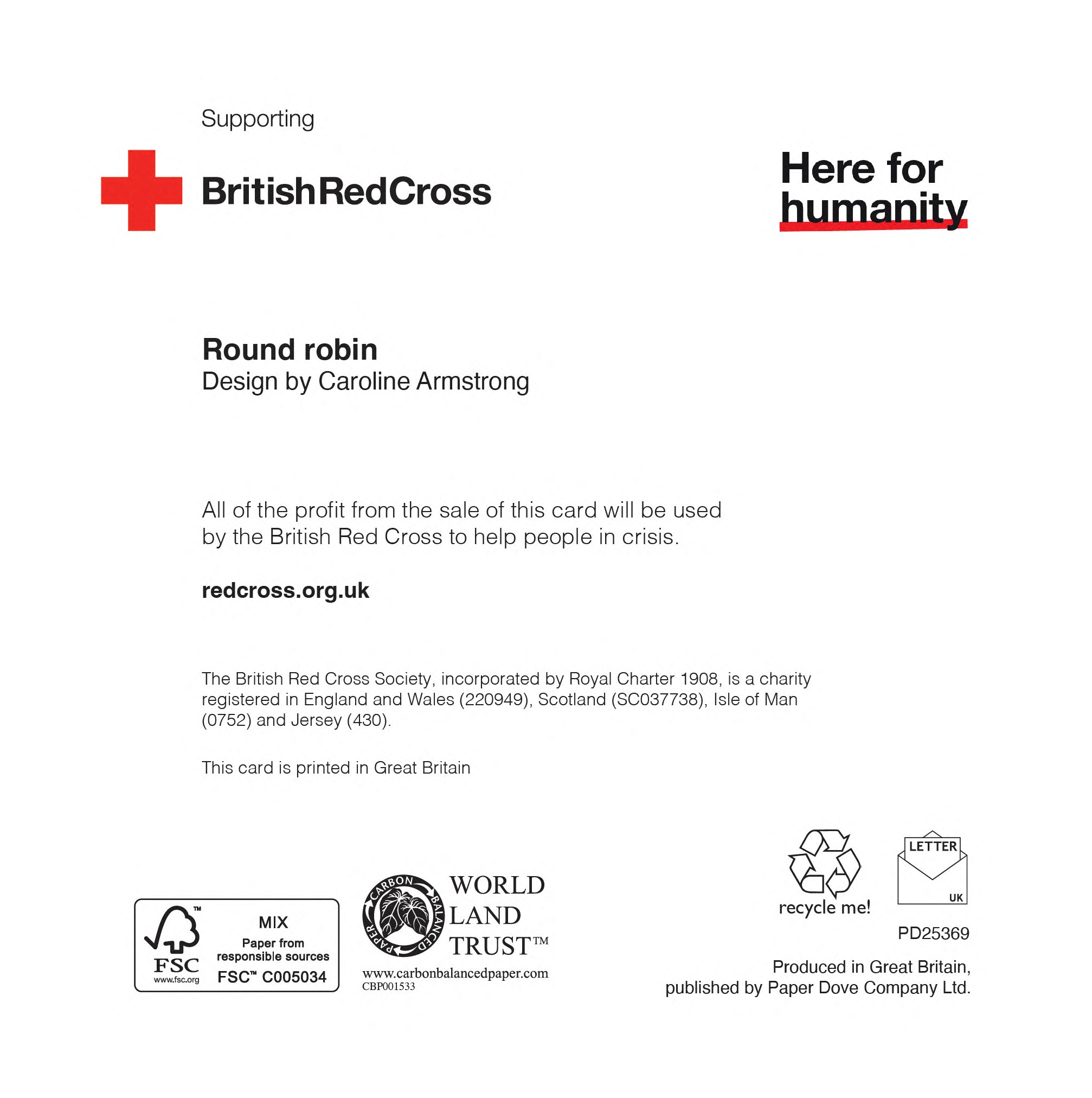 Round Robin | Pack of 10 charity Christmas cards with envelopes