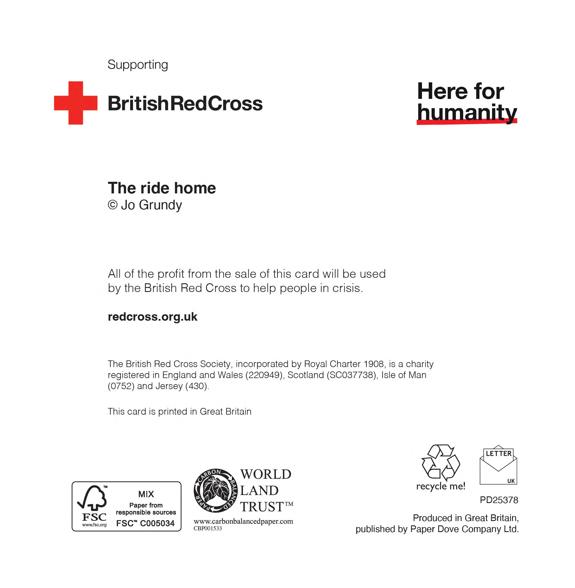 The Ride Home | Pack of 10 charity Christmas cards with envelopes