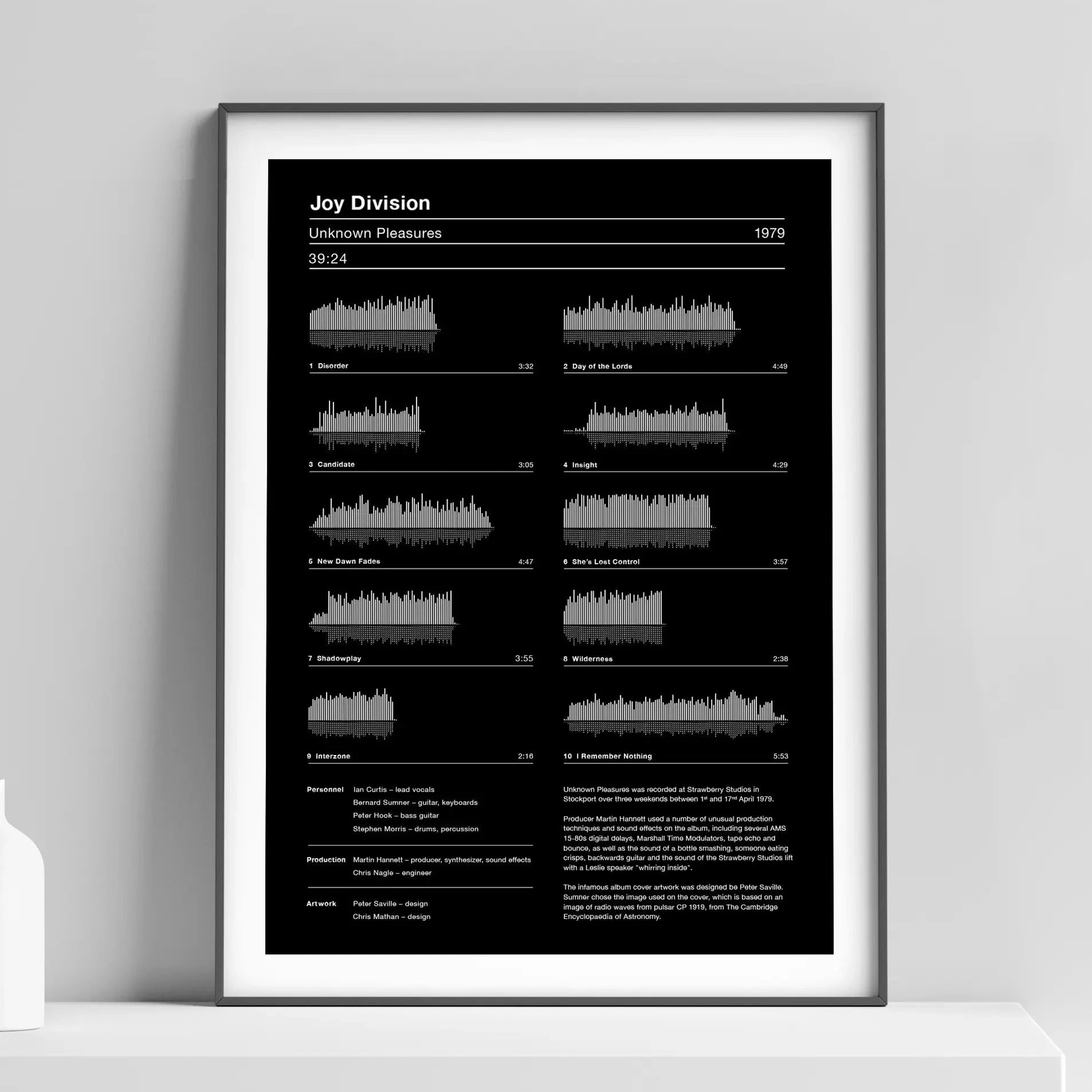 Joy Division Unknown Pleasures Album Sound Wave | Screen Print