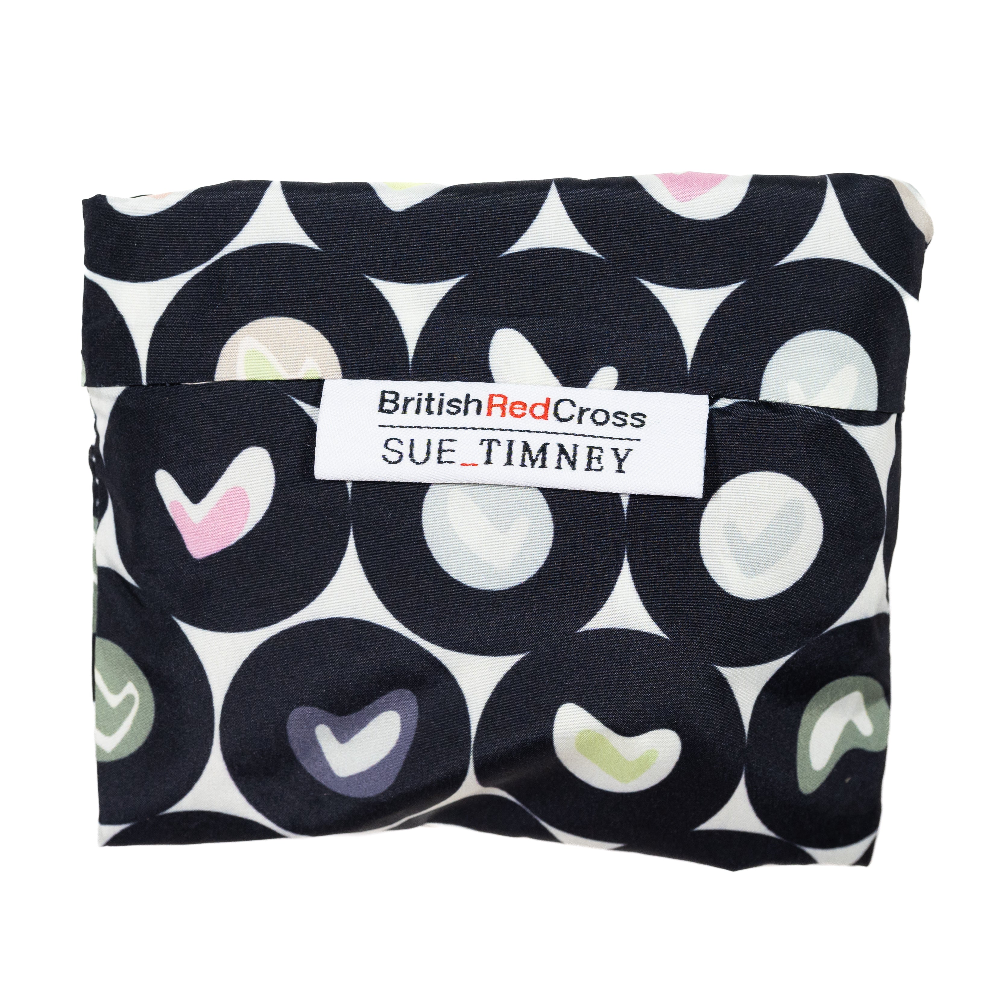 Sue Timney- Dark Hearts - Recycled Packable Shopping Bag