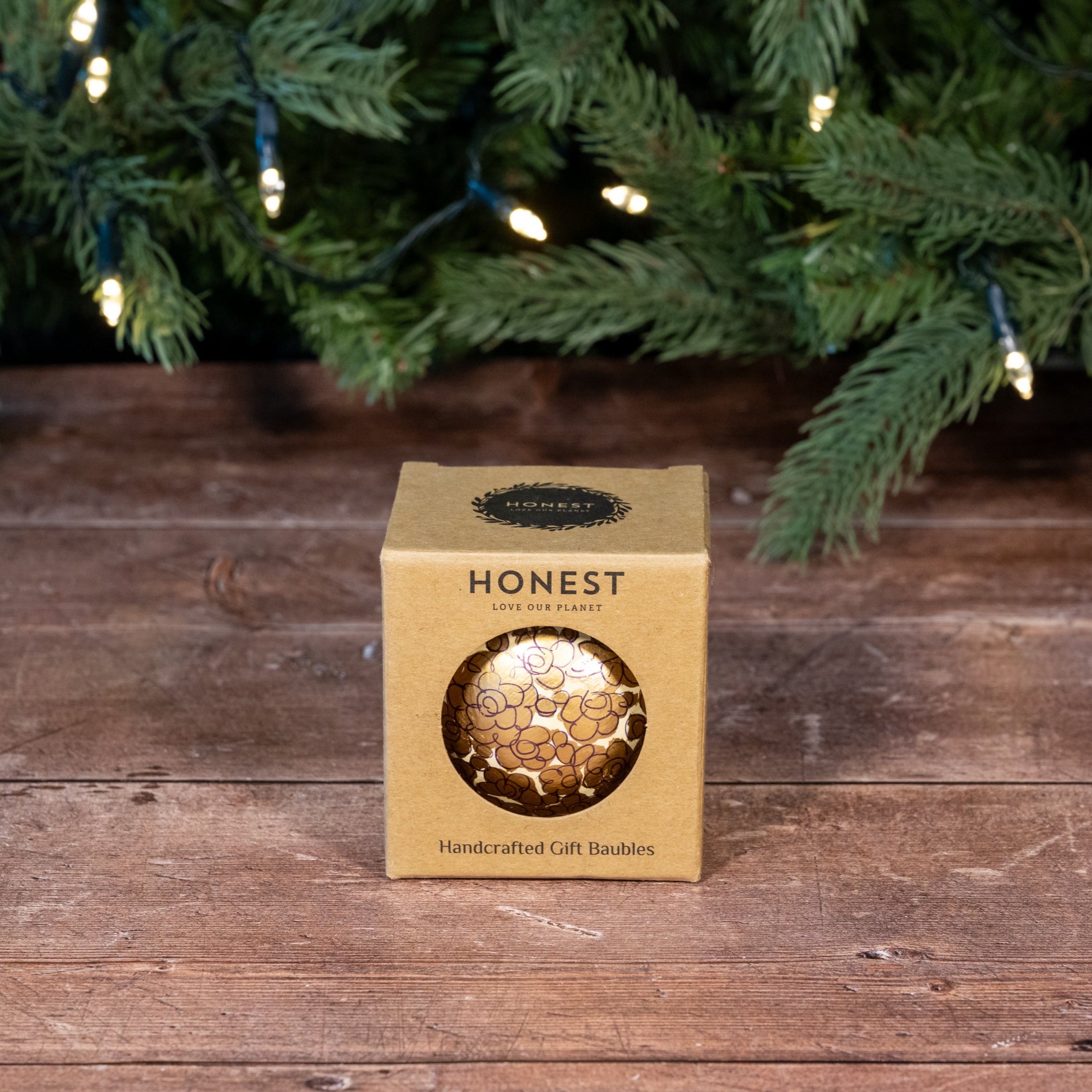 Enchanted Gold Hand Painted Christmas Bauble | British Red Cross Shop