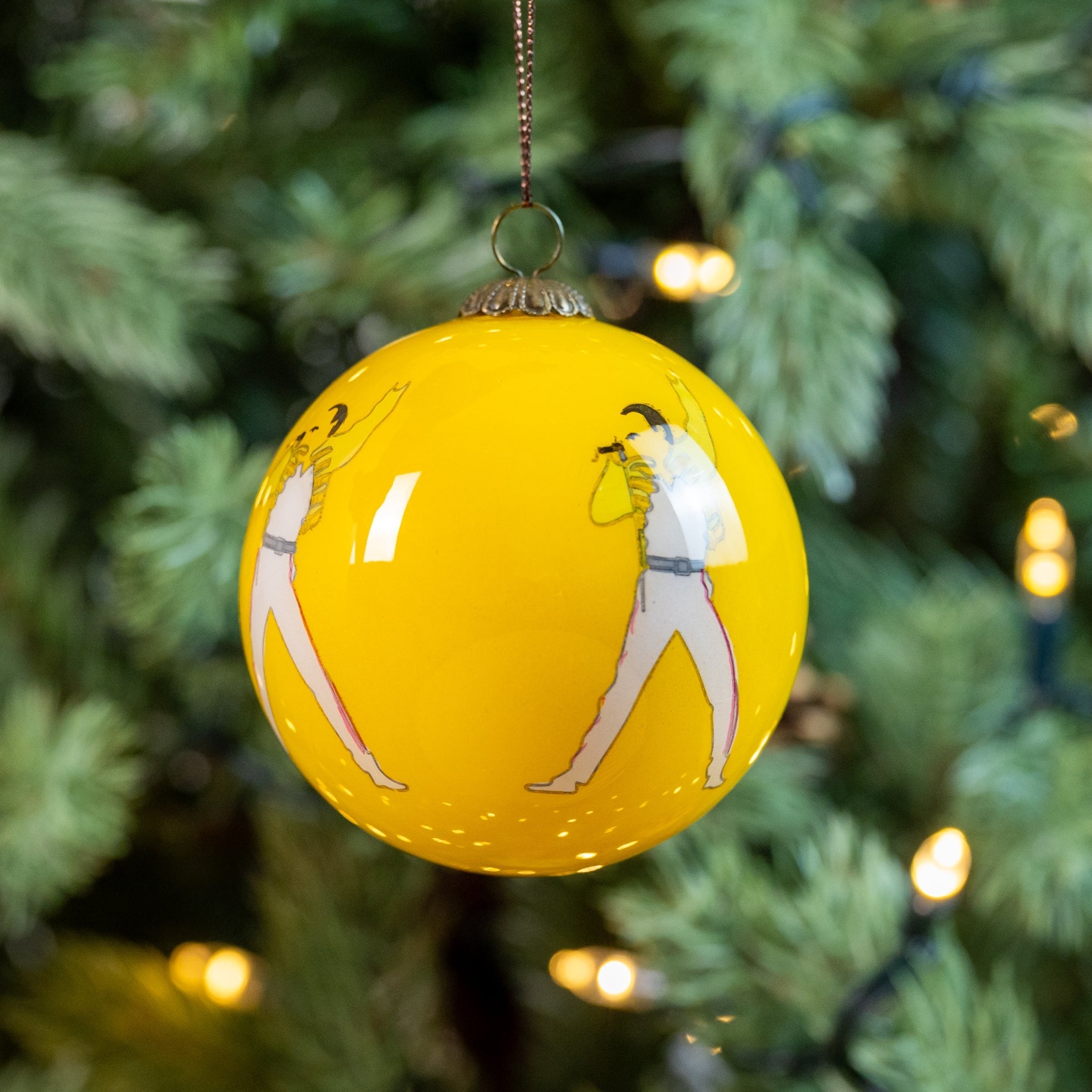 Freddie Mercury Hand Painted Glass Christmas Bauble