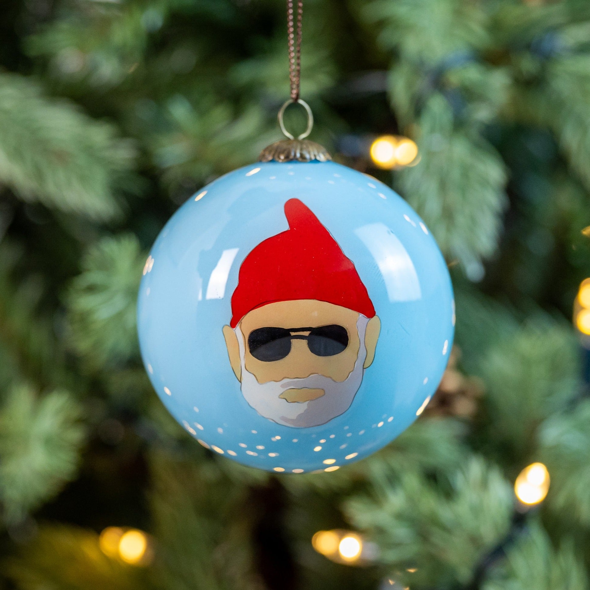 Bill Murray Hand Painted Glass Christmas Bauble