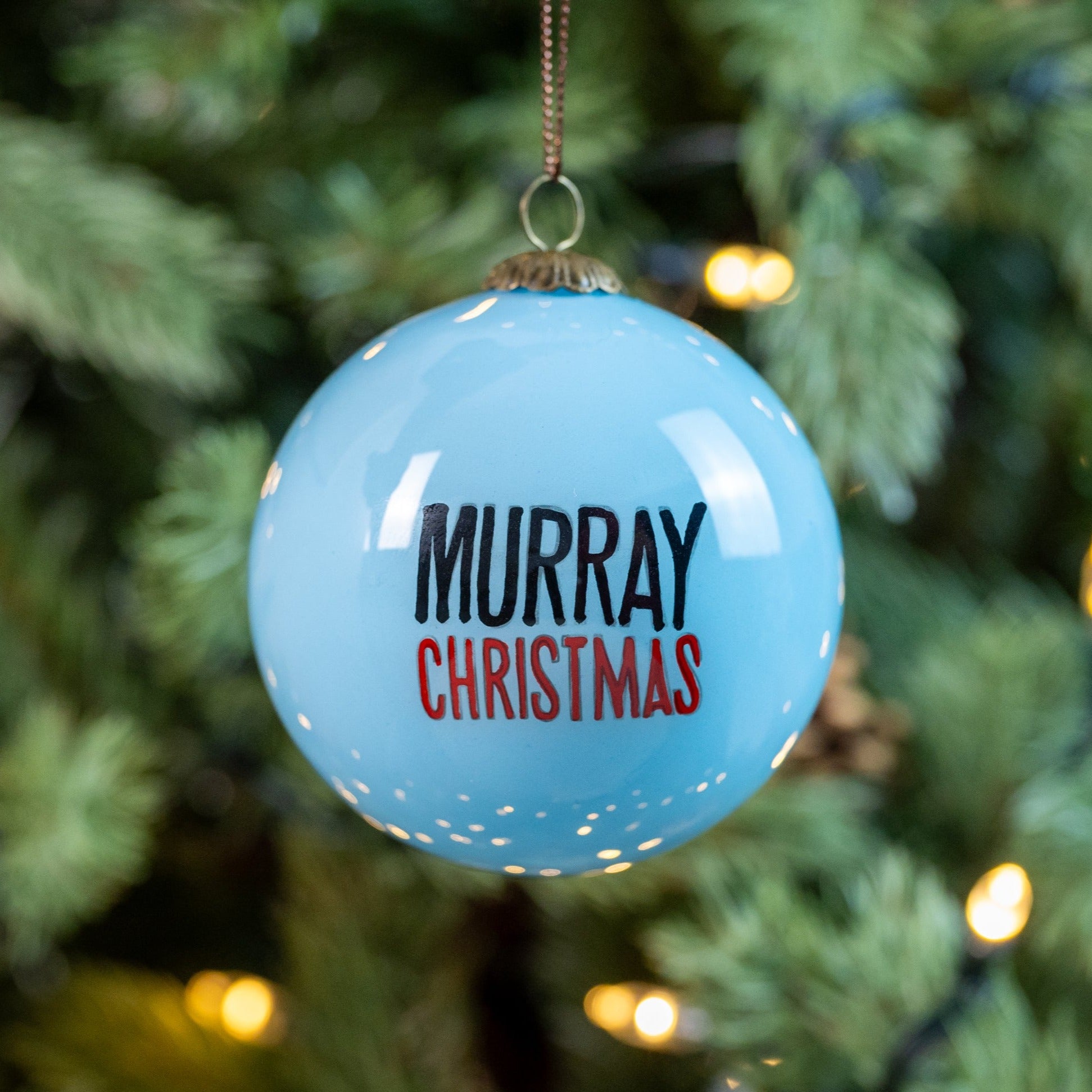 Bill Murray Hand Painted Glass Christmas Bauble