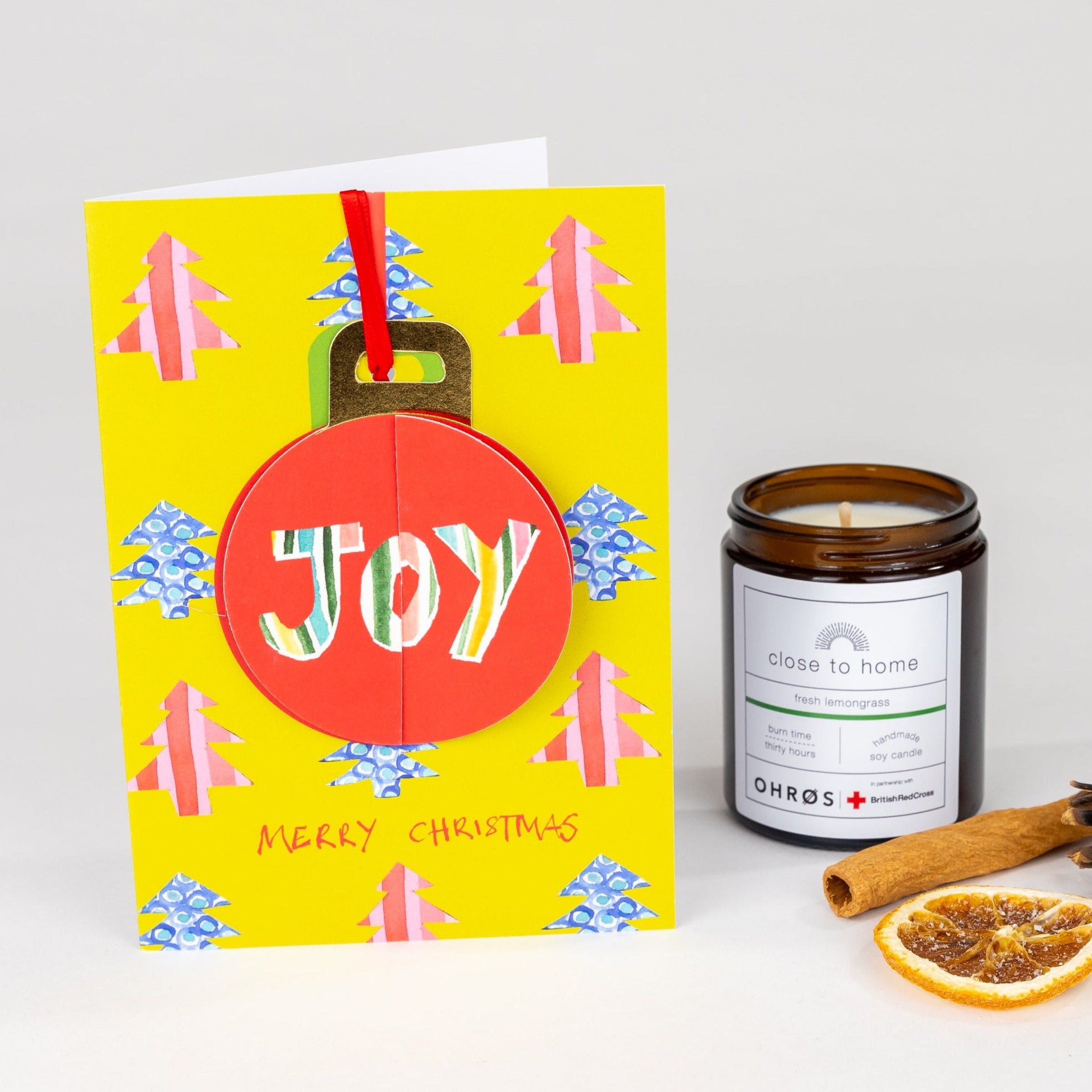 Joy | POP-UP Bauble Christmas card with envelope