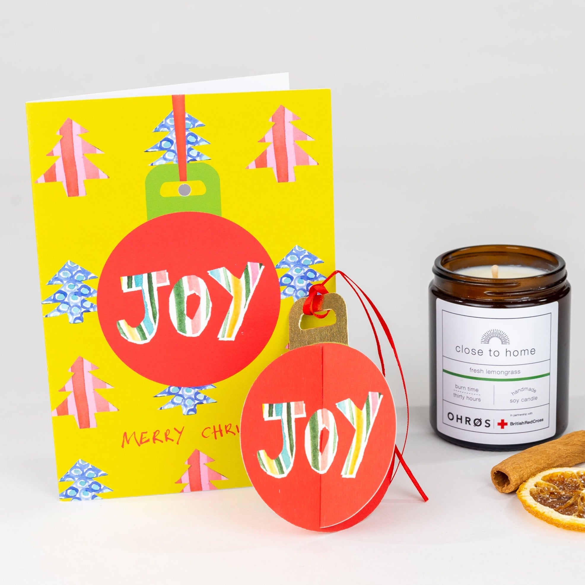 Joy | POP-UP Bauble Christmas card with envelope