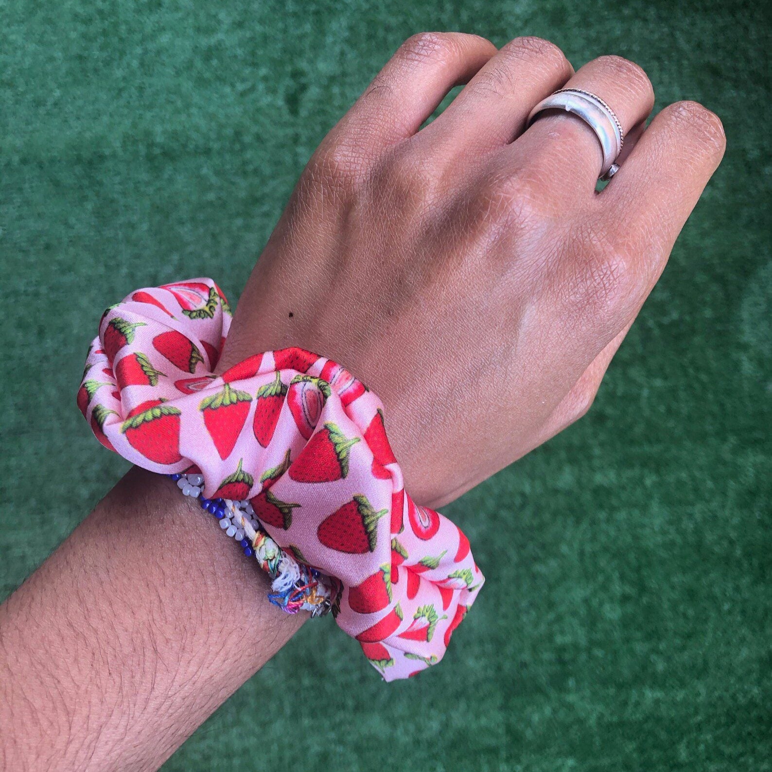 Pink Strawberry scrunchie | Edenah