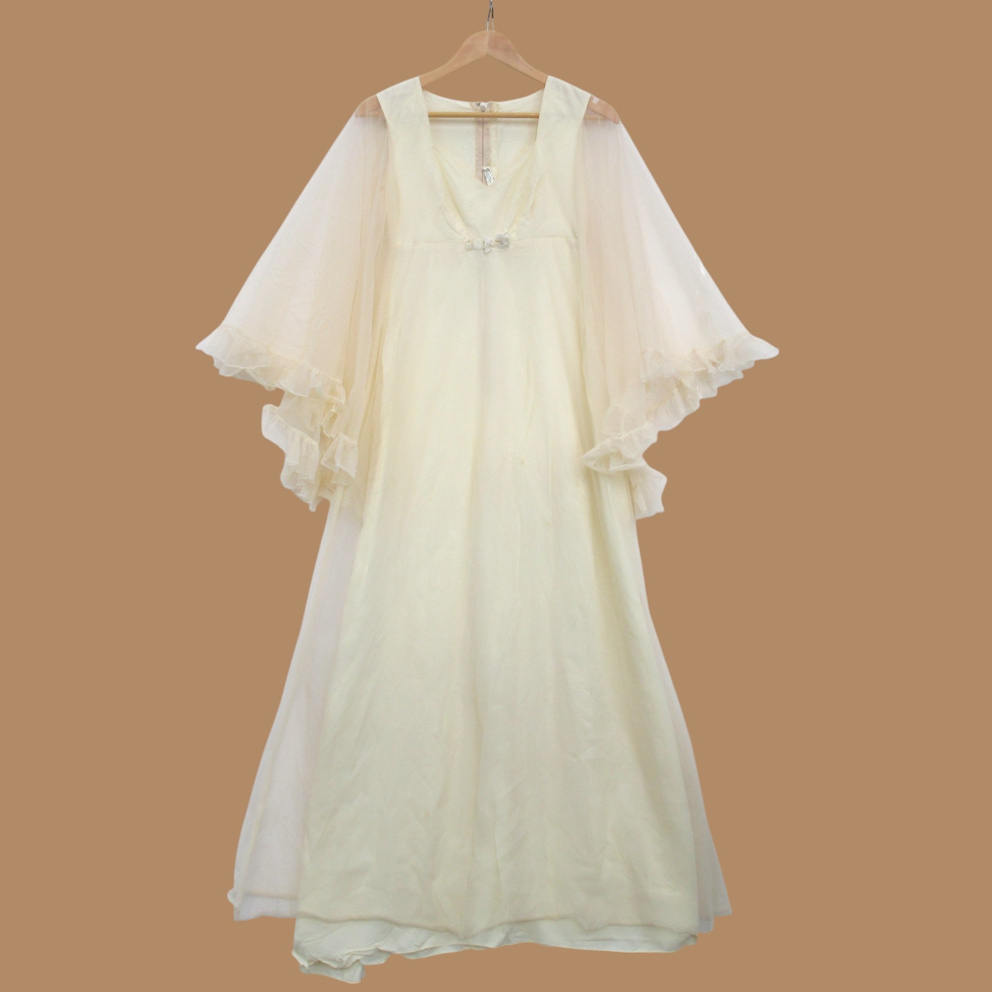 front image for Vintage Wedding Dress Champagne Small Chiffon Womenswear | Pre-loved