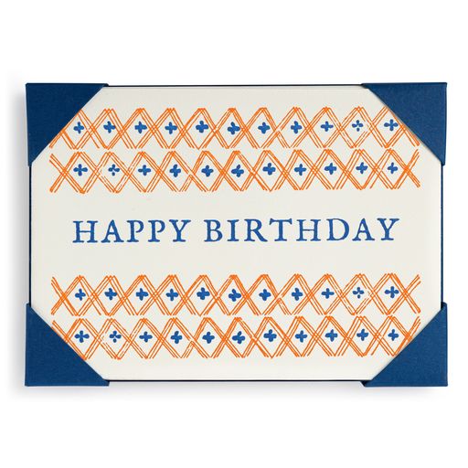 Happy Birthday Pattern - 5 pack Letterpress Cards-  Archivist
