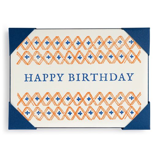 Happy Birthday Pattern - 5 pack Letterpress Cards- Archivist
