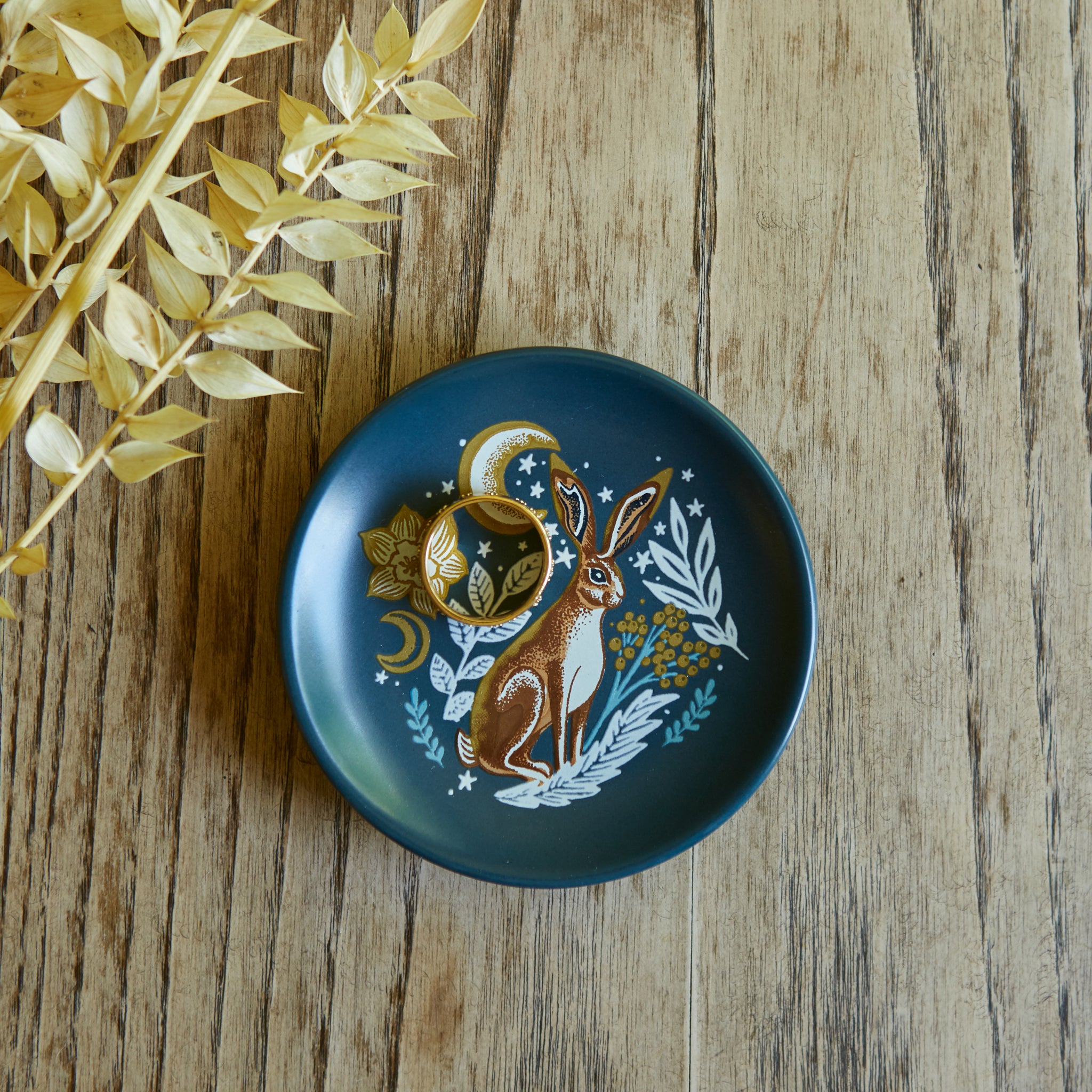 Folk Hare ceramic dish