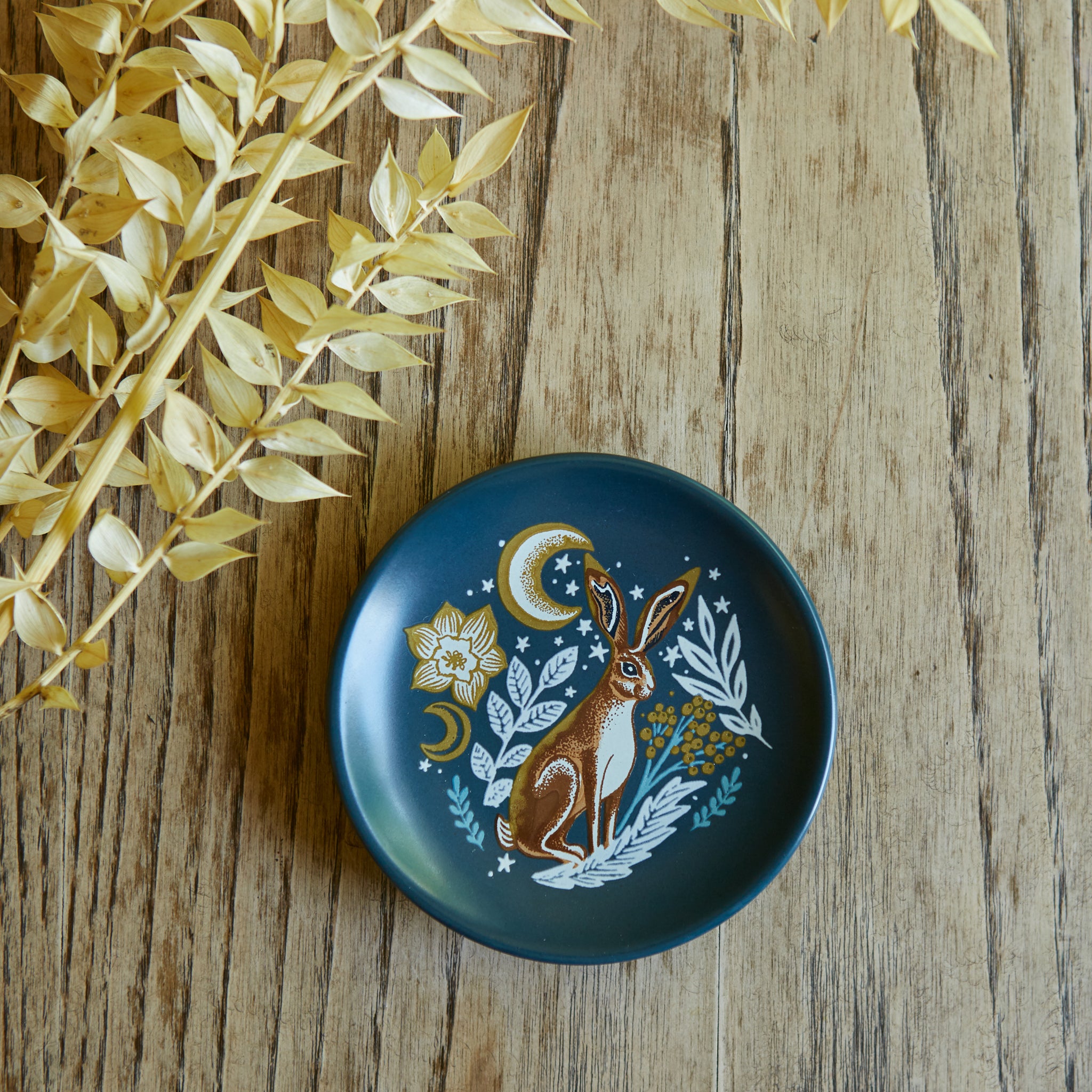 Folk Hare ceramic dish