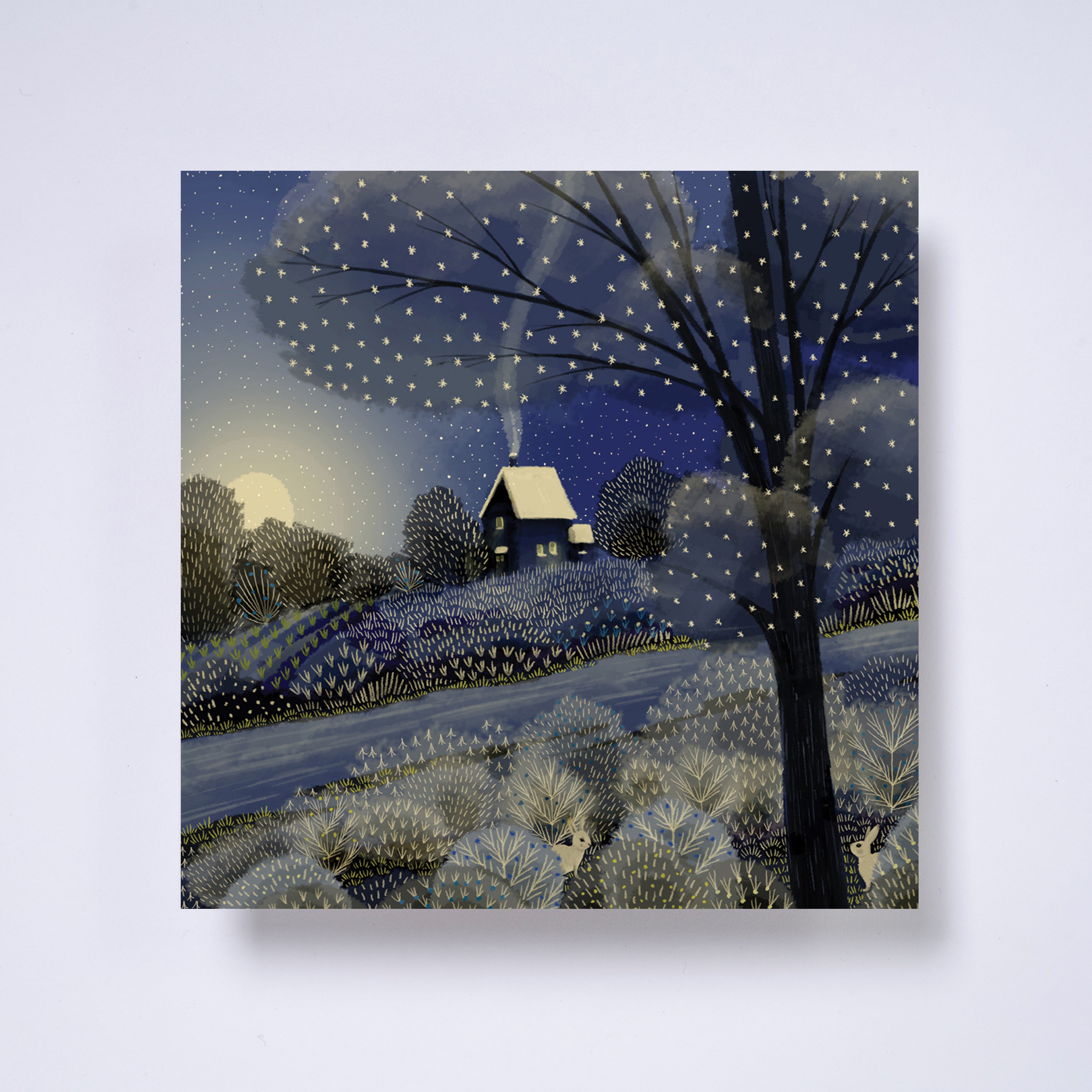 Winter house - pack of 10 charity Christmas cards with envelopes