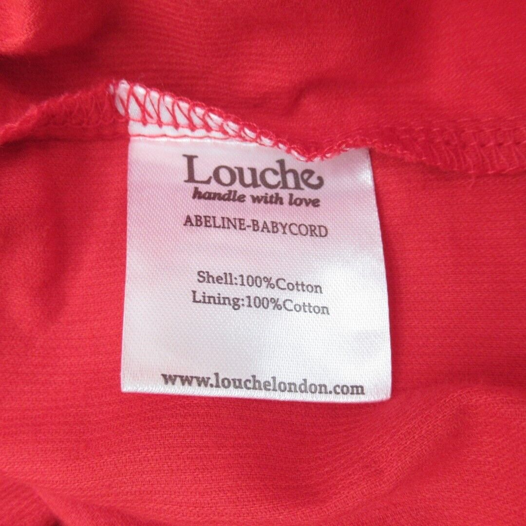 Louche Dress UK 8 Abeline Midi Half Sleeve Pockets Babycord Wrap With Tags